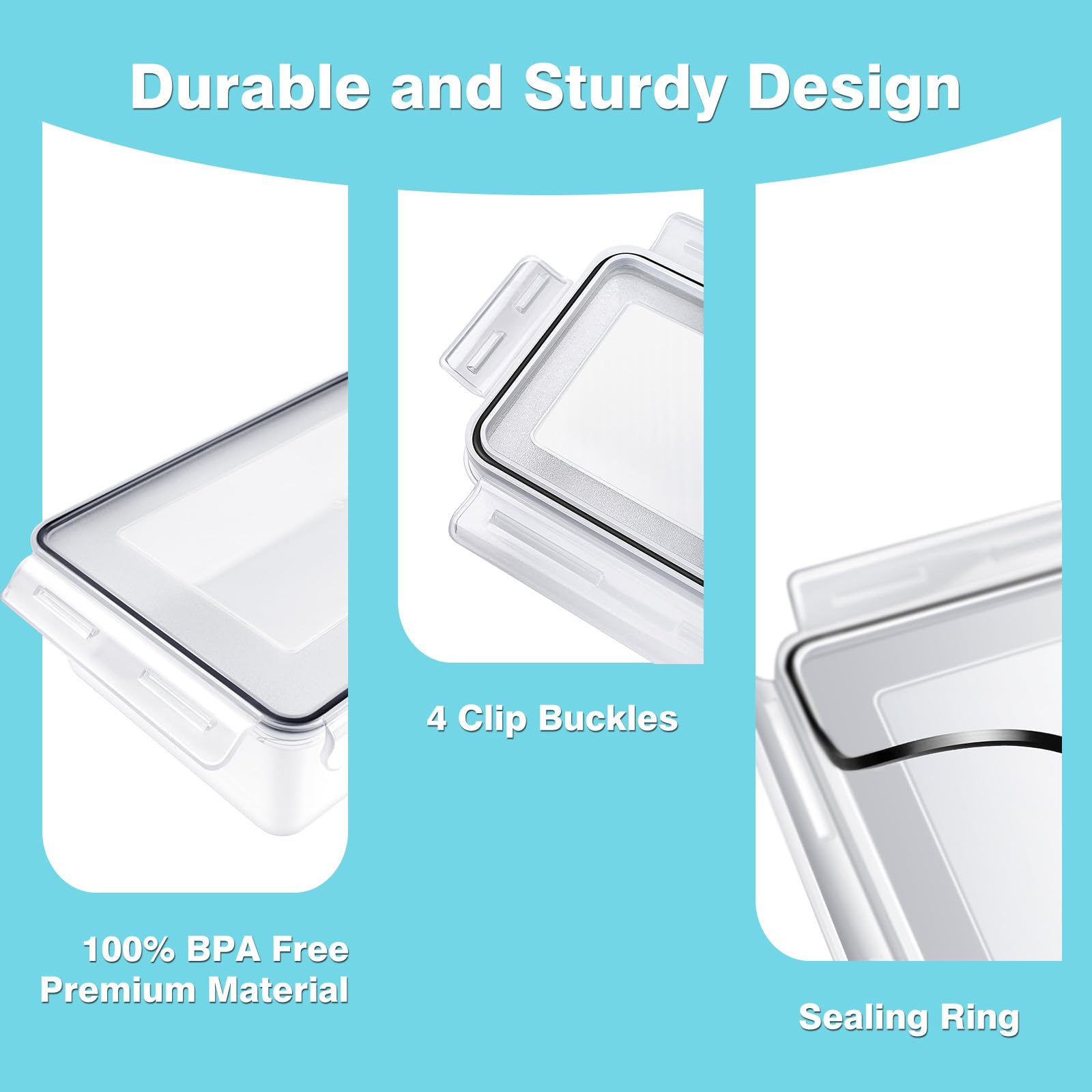 KAGUYA 36 PCS Plastic Food Storage Containers with Lids  1.4 Oz - 84.5 Oz  100% BPA Free  Food Grade Materials  Dishwasher  Microwave and Freezer Friendly