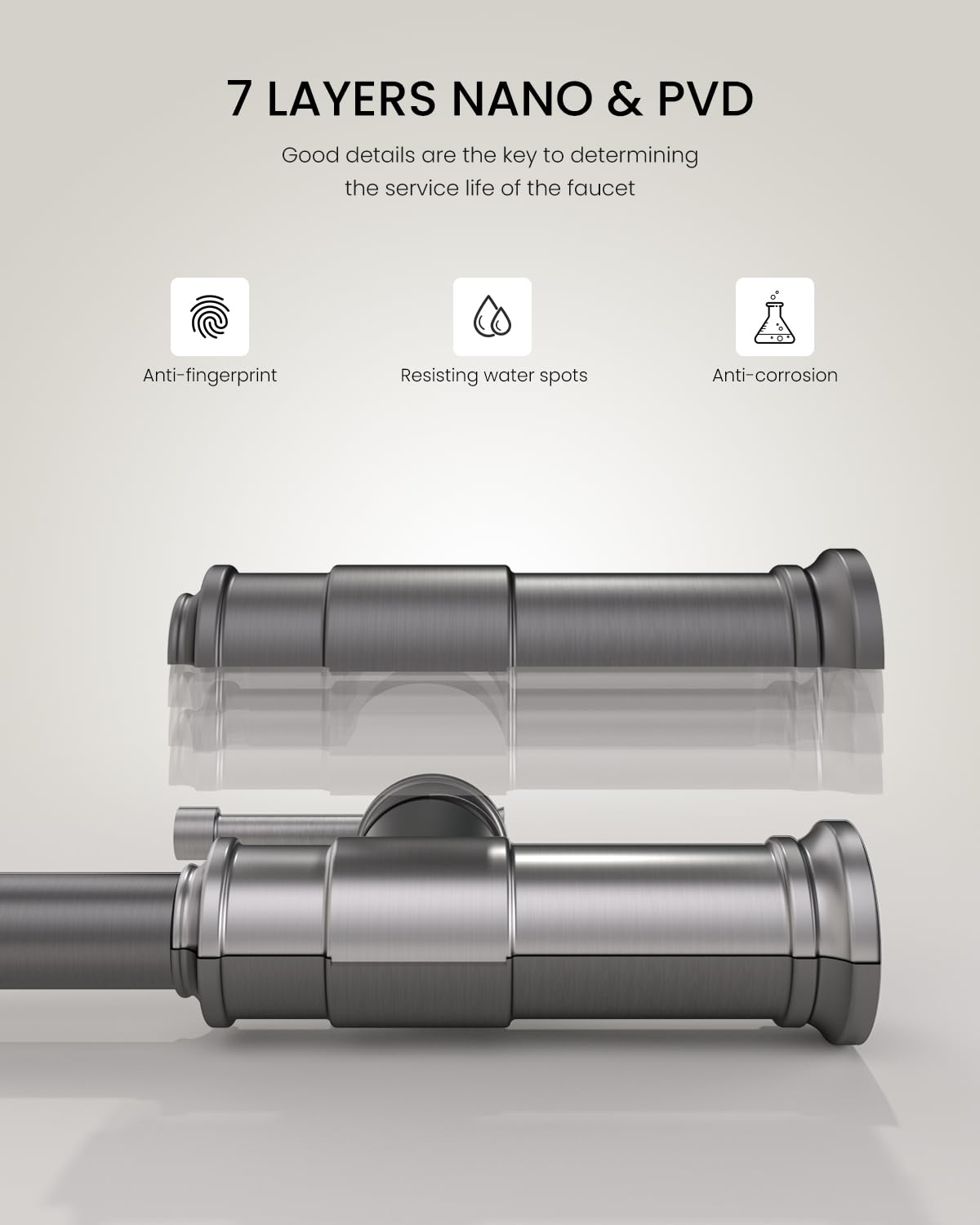 Dayone Touchless Brushed Gold Kitchen Sink Faucets With Soap Dispenser, Pull Down Motion Sensor Hand-Free Single Handle Faucet F