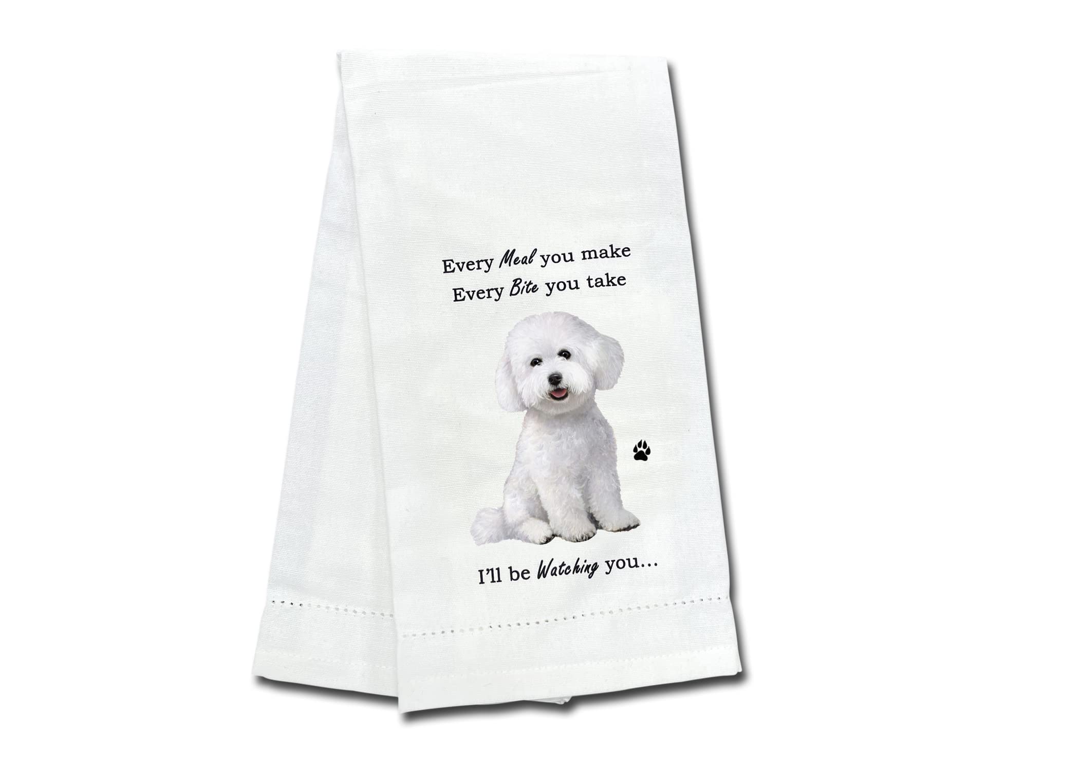 Bichon Frise Kitchen Towel - Soft Highly Absorbent - Bichon Frise Gifts - Dish Towels For Washing Dishes - Tea Towels - Reusable