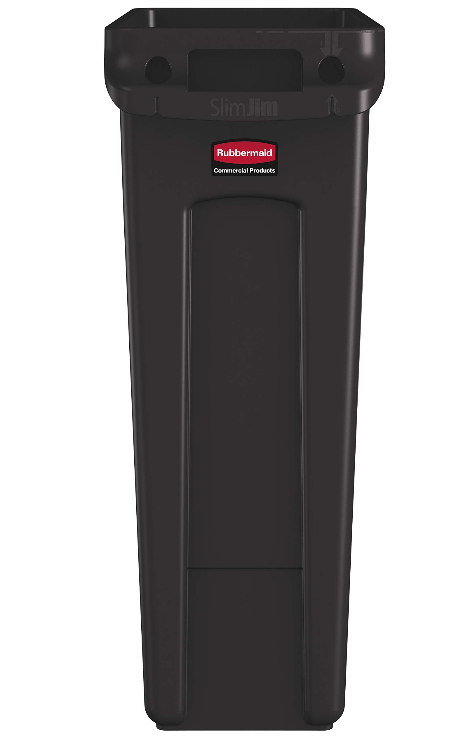 Rubbermaid Commercial Products Slim Jim Trash/Garbage Can With Venting Channels, 23-Gallon, Brown, For Kitchen/Office/Workspace,