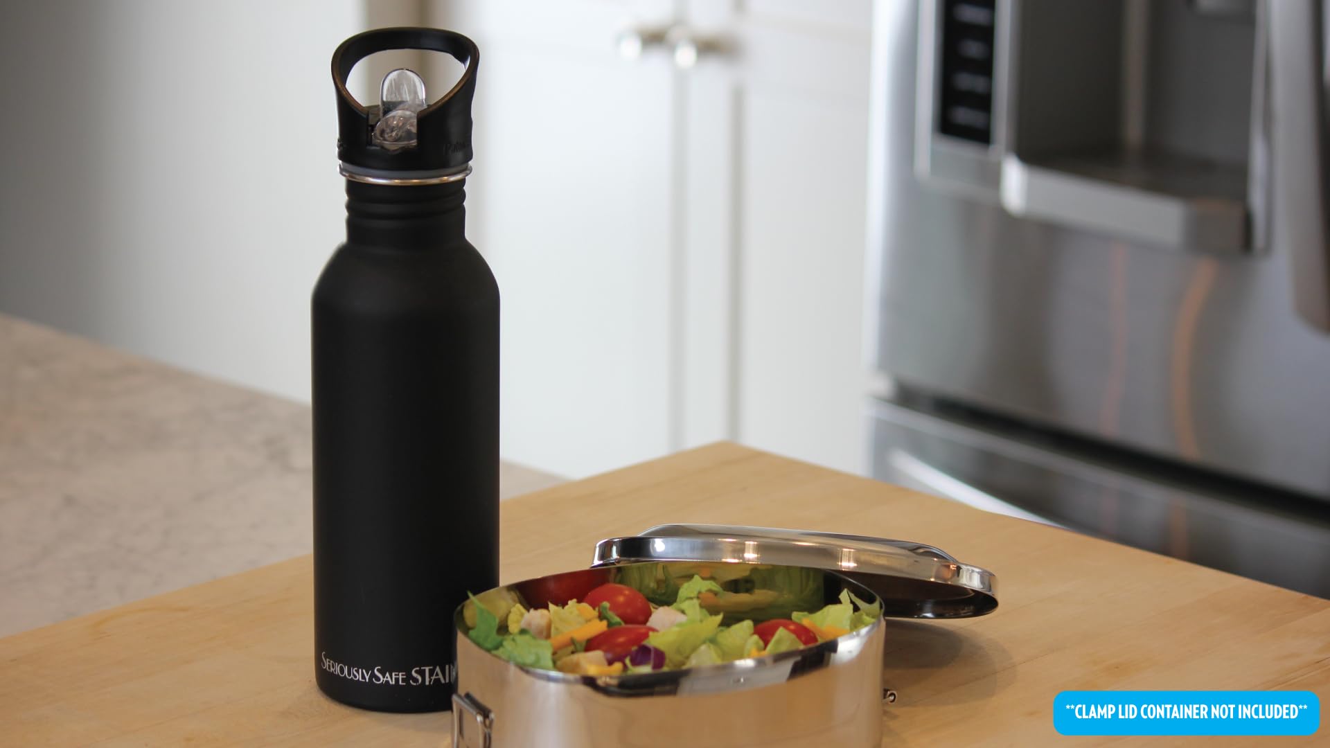 New Wave Enviro Tinted Stainless Steel Water Bottle (0.6-Liter, Black)