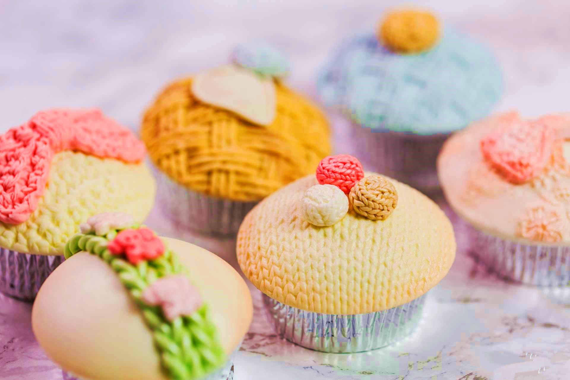 Jevenis 5 Pcs Mini Knitting Sweater Fondant Mold Crochet Texture Cake Decoration Button Impression Mat For Baby Shower Party Cup