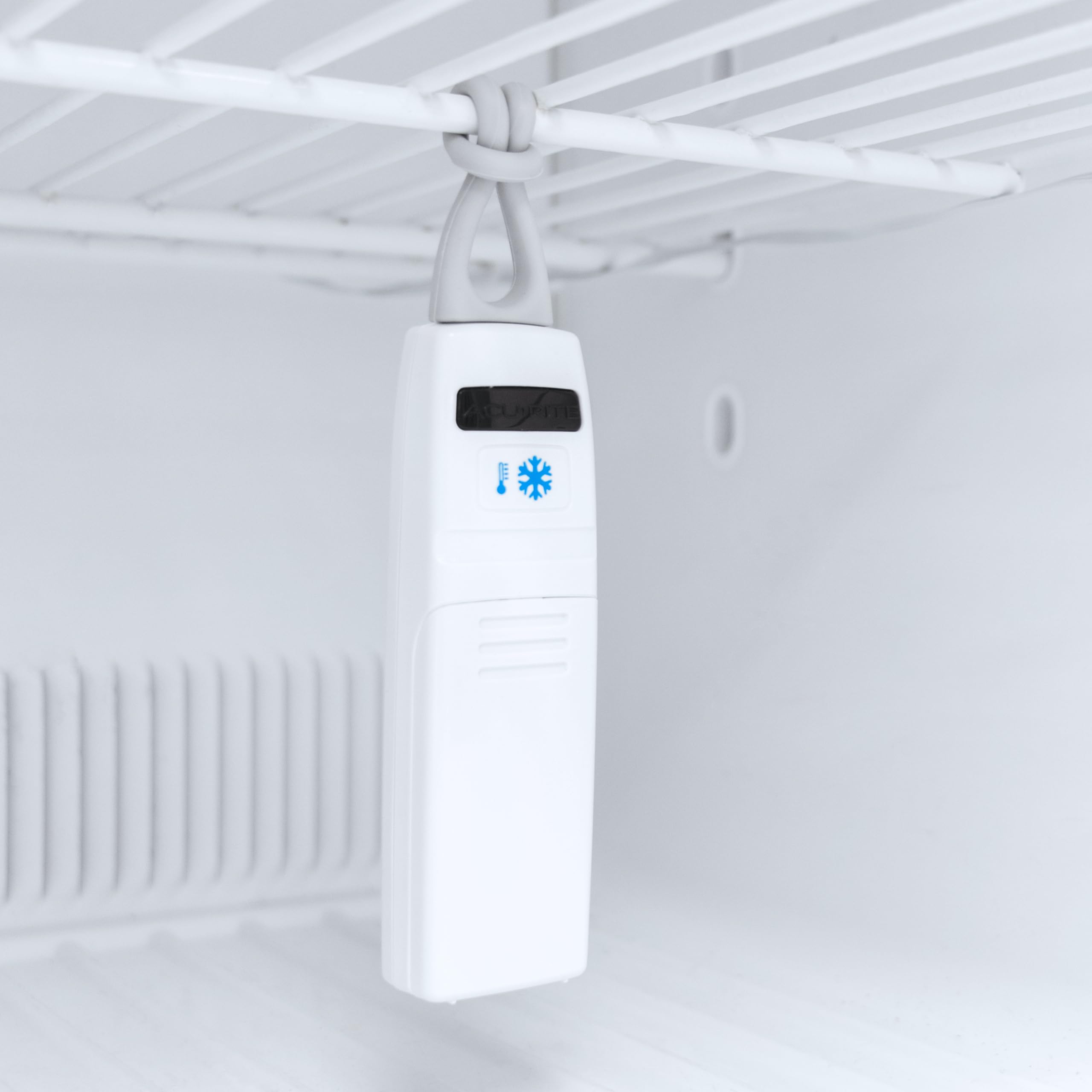 Acurite Matte White Digital Wireless Fridge And Freezer Thermometer For Home And Restaurants With Alarm And High/Low Temperature