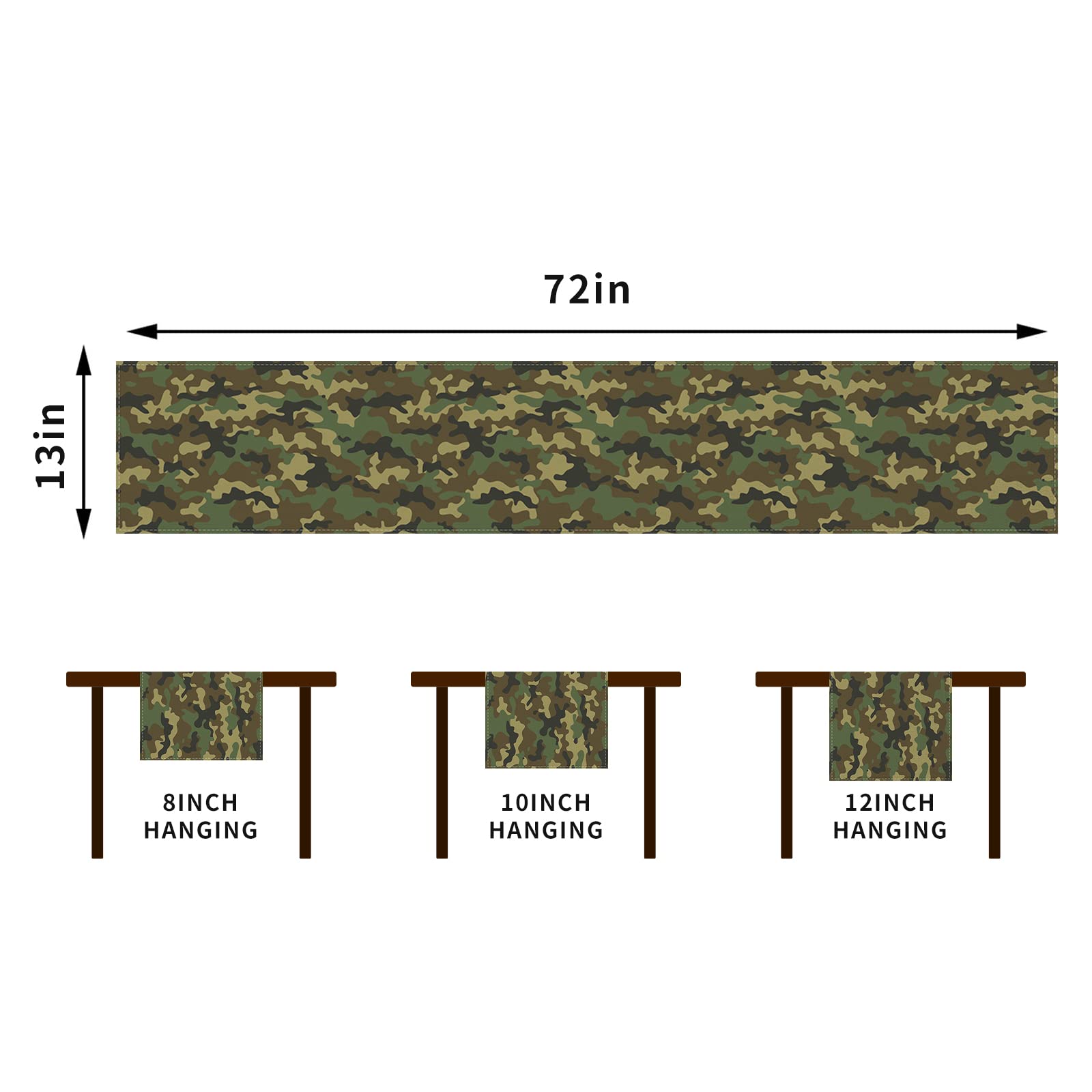Linen Camouflage Table Runner Army Military Coast Guard Air Force Camo Themed Birthday Party Decorations And Supplies For Kitche