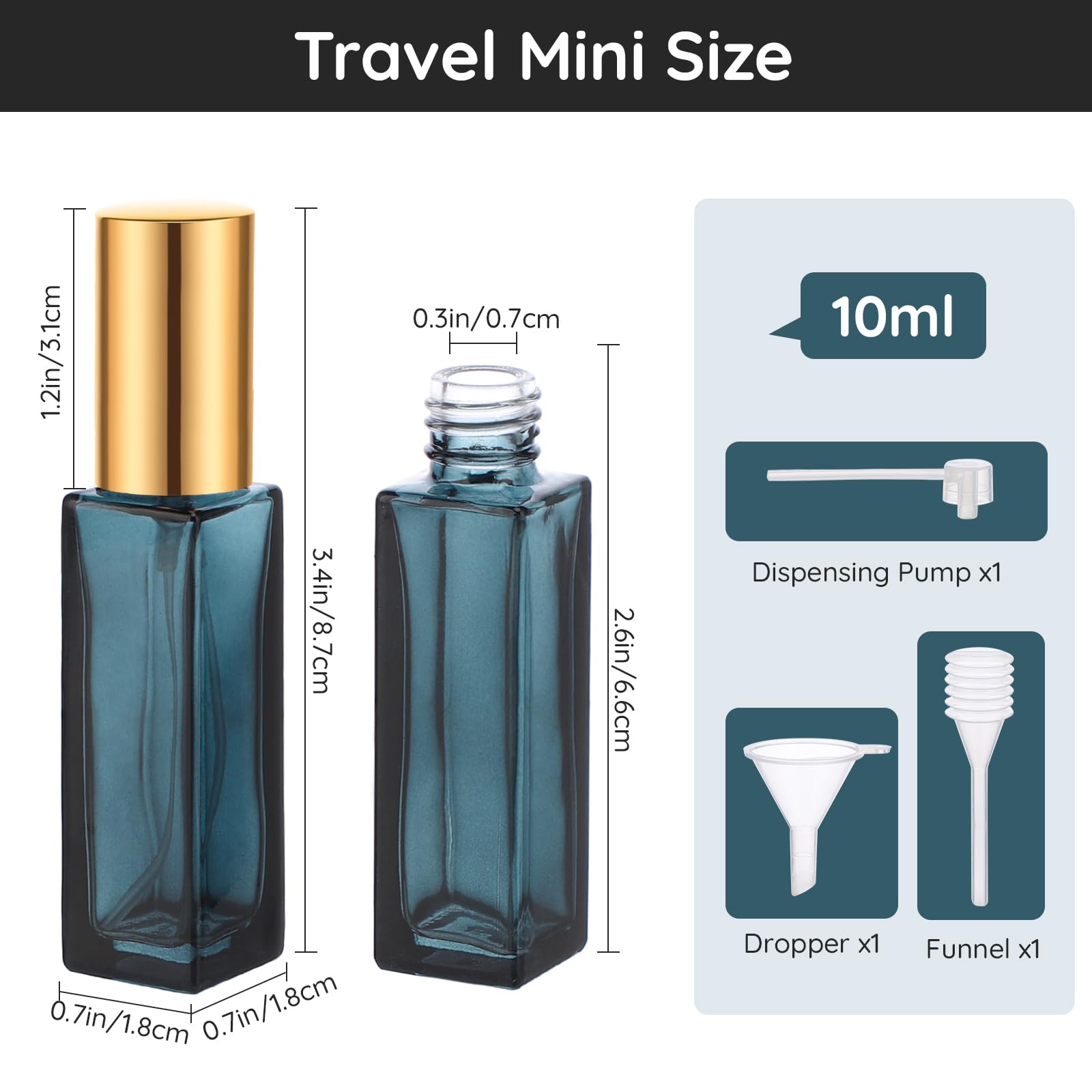 Segbeauty Mini Perfume Atomizer, 5 Set Of 10Ml Perfume Travel Refillable, Glass Perfume Dispenser Empty Pump Bottle Small Portab