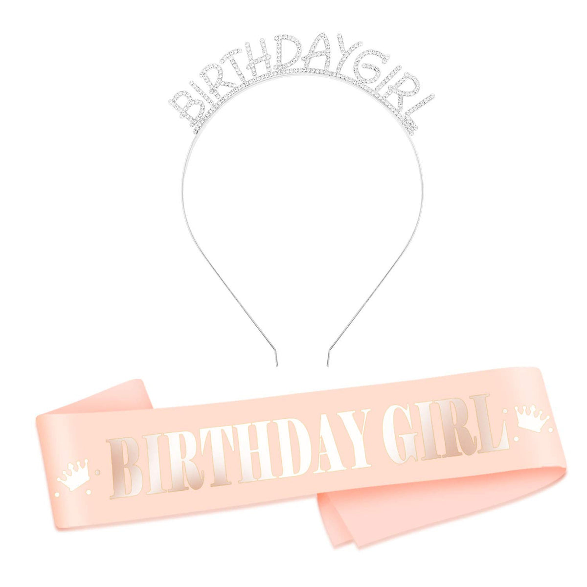 Howaf Rose Gold 21St Birthday Sash Party Decoration Its My 21St Birthday Satin Sash And Tiara, 21 Birthday Rhinestone Crown Head