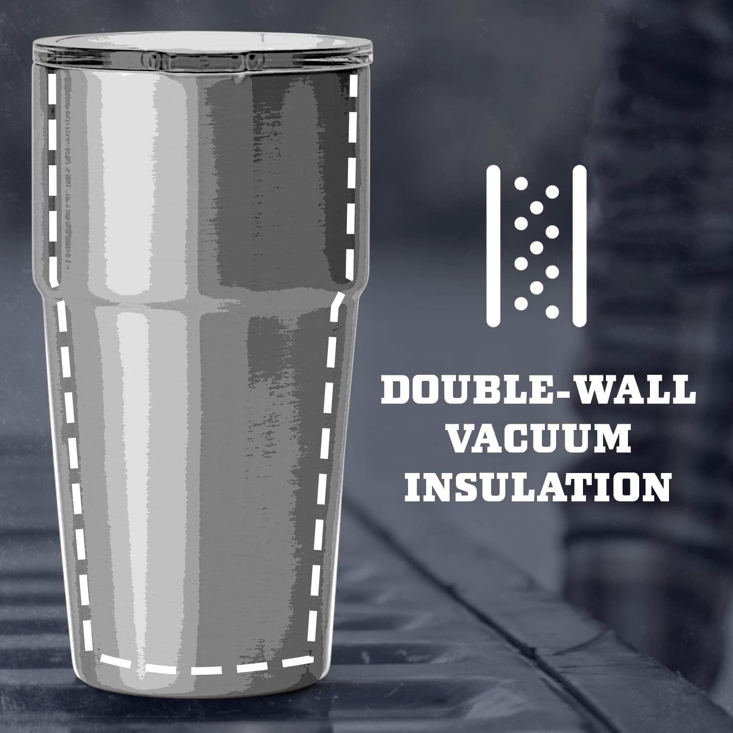 Yeti Rambler Stackable Pint, Vacuum Insulated, Stainless Steel With Magslider Lid, Black Stone