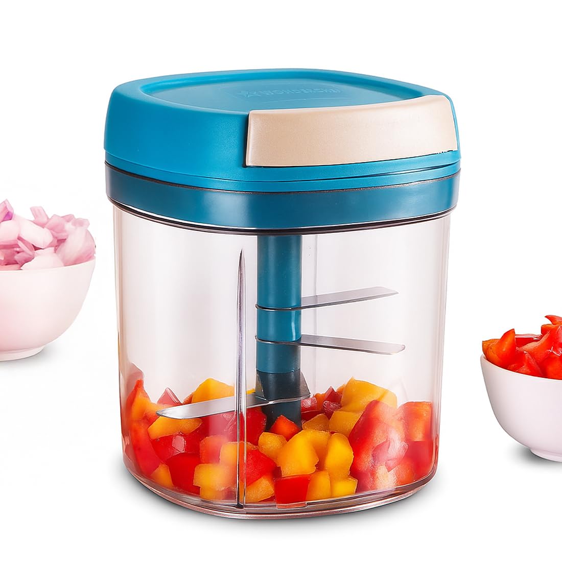 Wonderchef Pulse Vegetable String Chopper | Vegetable Cutter | 900Ml | 6 Sharp Stainless-Steel Blades For Precise Cutting | Tran