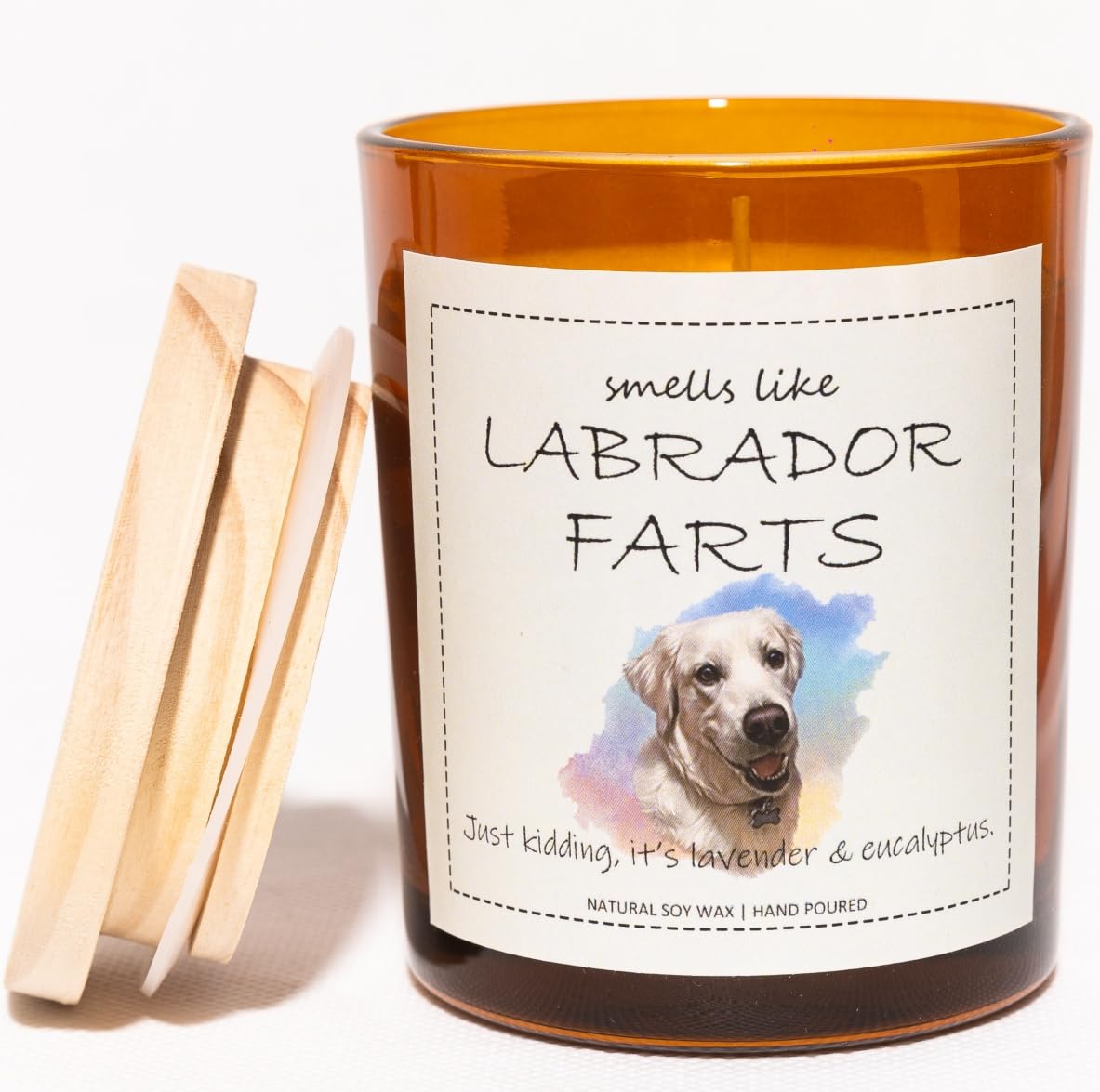 Labrador Gifts & Decor, Labrador Retriever Gifts, Dog Mom Gift for Women, Smells Like Labrador Farts Candle - Lavender & Eucalyp