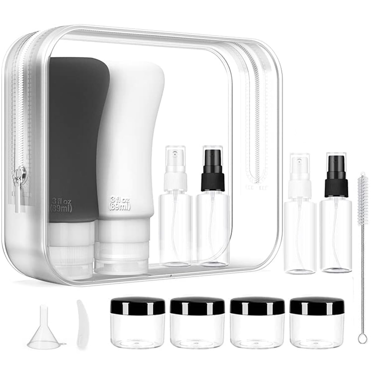 18 Pack Travel Bottles,3Oz 2Oz Leak Proof Travel Accessories Toiletries,Travel Shampoo And Conditioner Bottles,Perfect For Busin