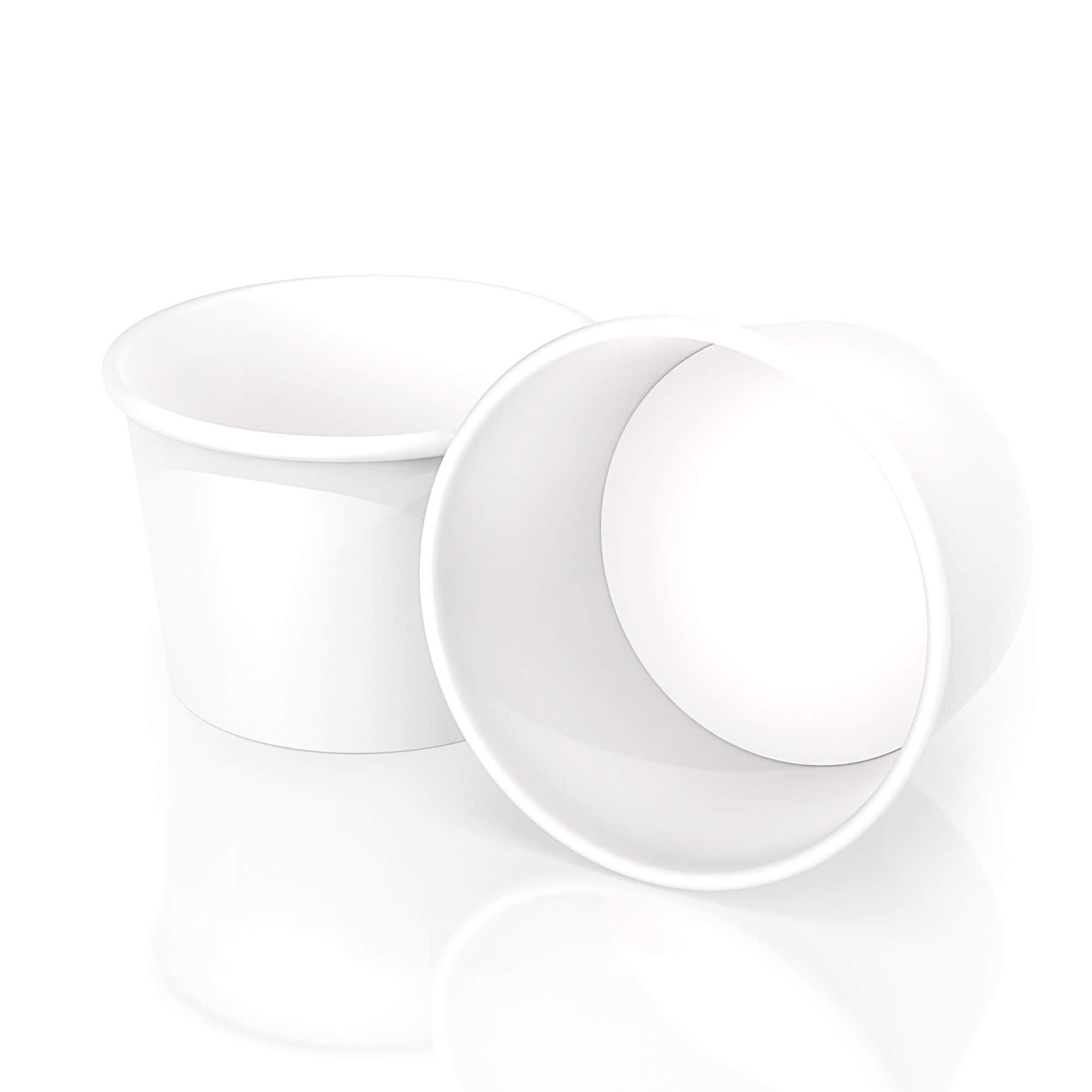 Lakesstory Paper Ice Cream Cups 4oz Small White Dessert Bowls Frozen Yogurt Cup White Dessert Bowls Frozen Dessert Supplies Pack of 50 count