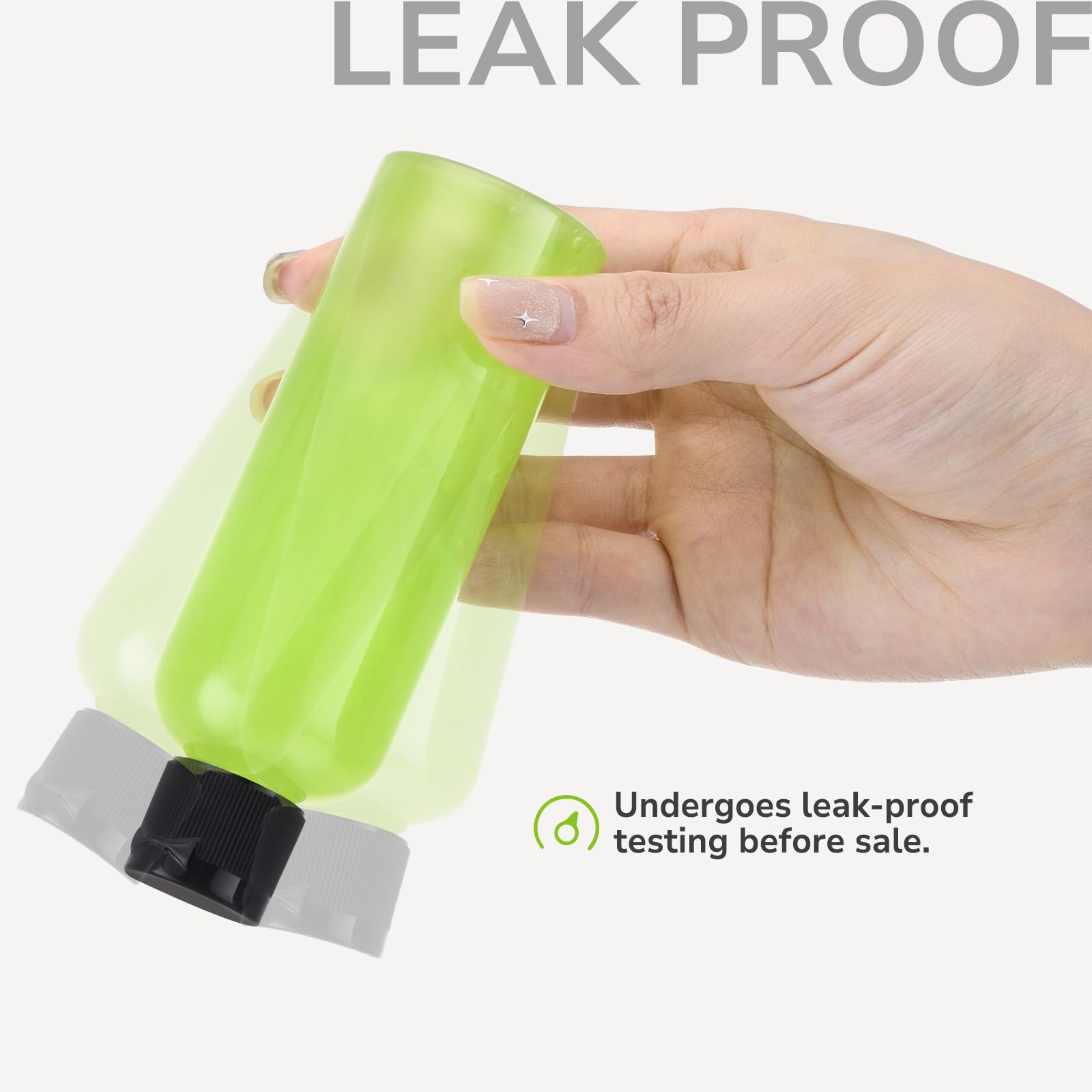 LISAPACK 3.4Oz Travel Bottles with Flip Cap (5 Pcs) Empty Transparent Dispenser Container for Travel Size Cosmetics (100ml  Clear)