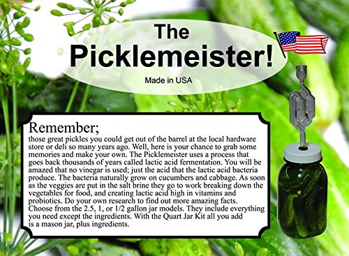 The Picklemeister Glass Fermentation Jar (Picklemeister Wide Mouth Quart)
