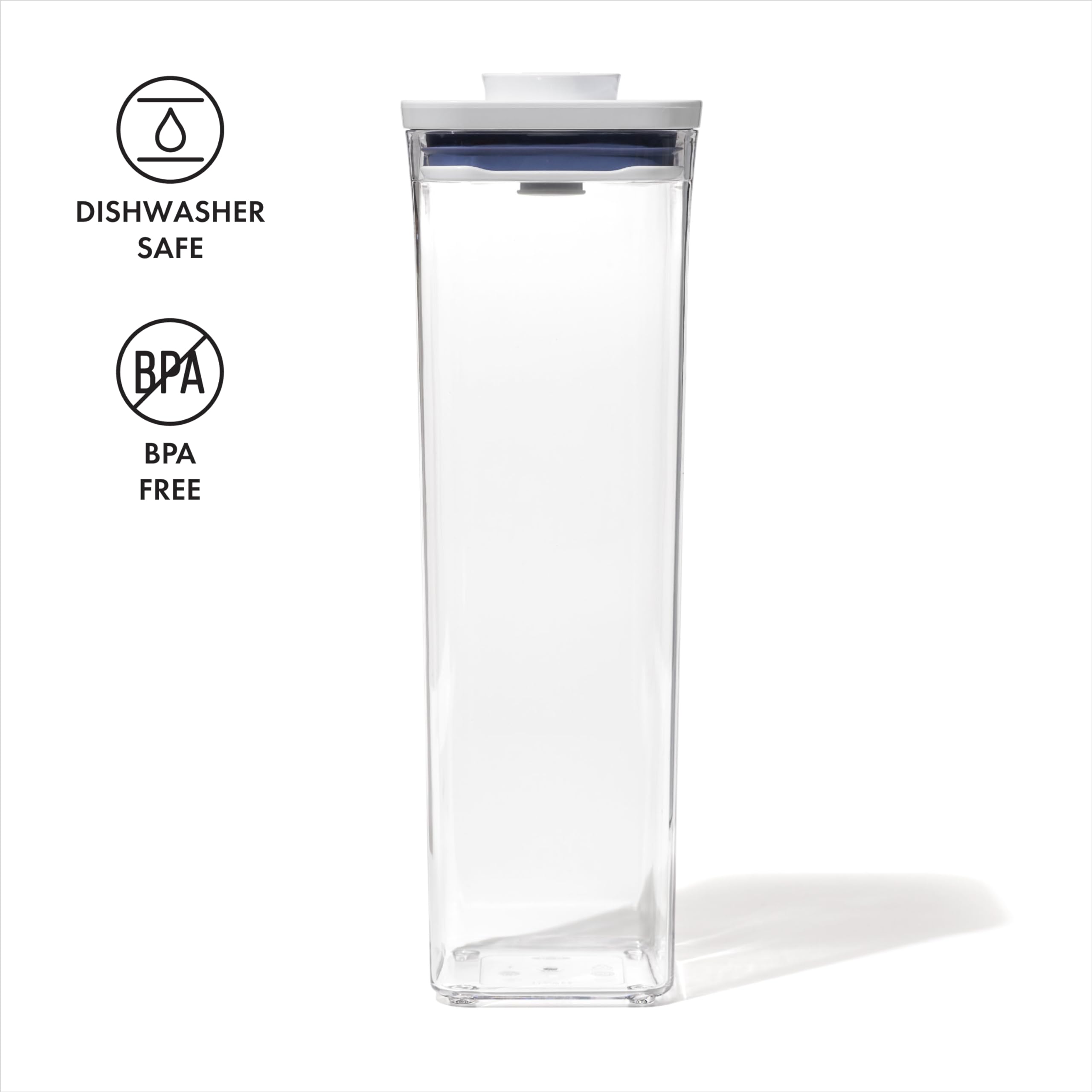 Oxo Good Grips Pop Container - Airtight Food Storage - Small Square Tall 2.3 Qt Ideal For Spaghetti, Linguini And Lasagna