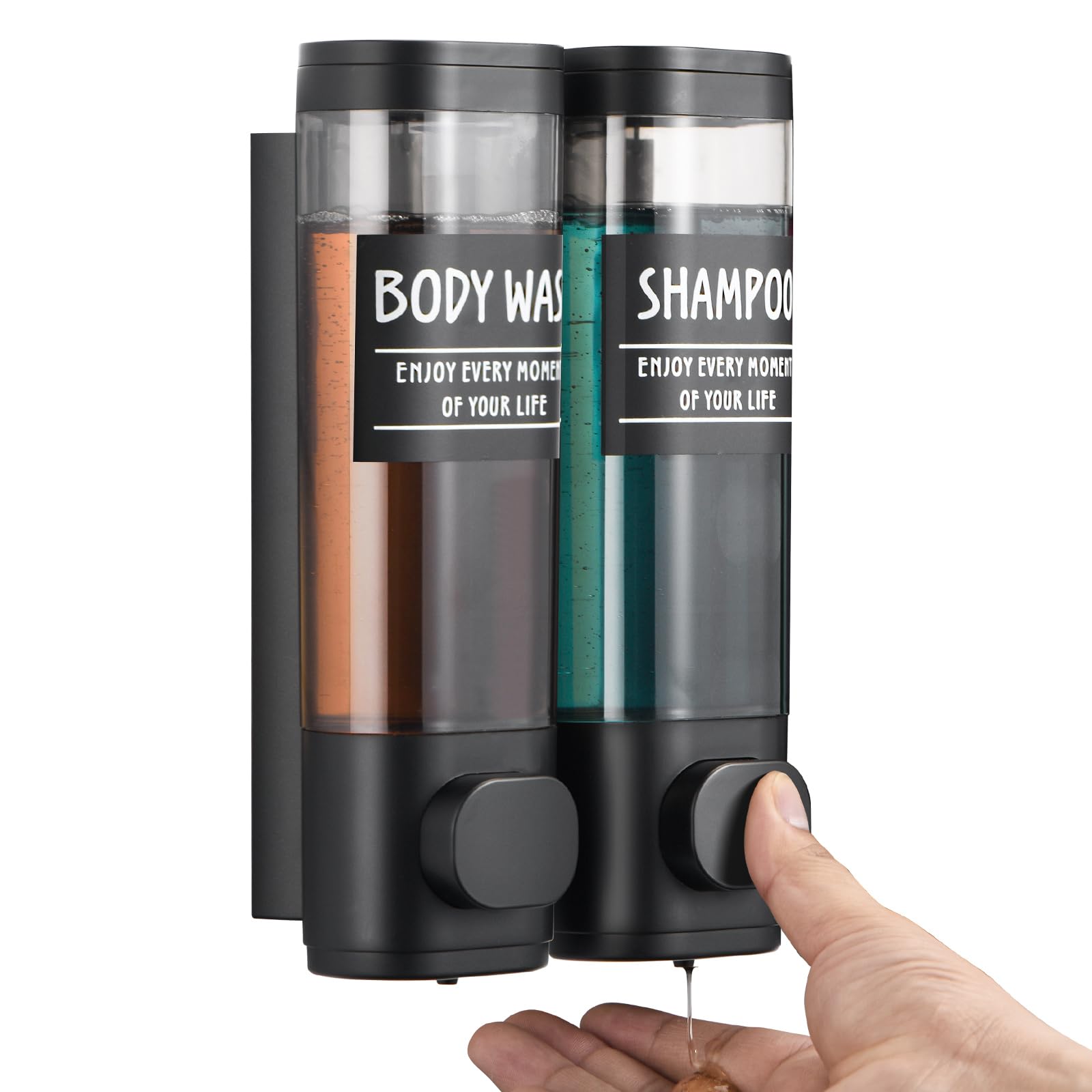 Shampoo And Conditioner Dispenser,Glintgath Shower Dispenser 2 Chamber No Drill Shampoo Dispenser For Shower Wall Mounted Shower