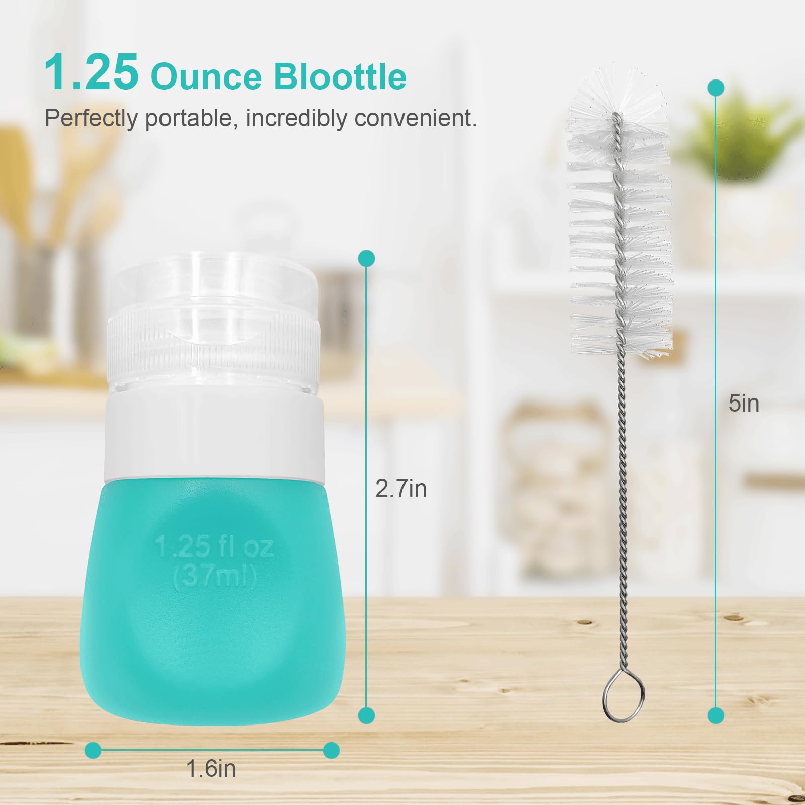 Squeeze Bottle Salad Dressing Container With Cleaning Brush, Dressing To Go For Lunch And Travel, Portable Sauce Leakproof Mini