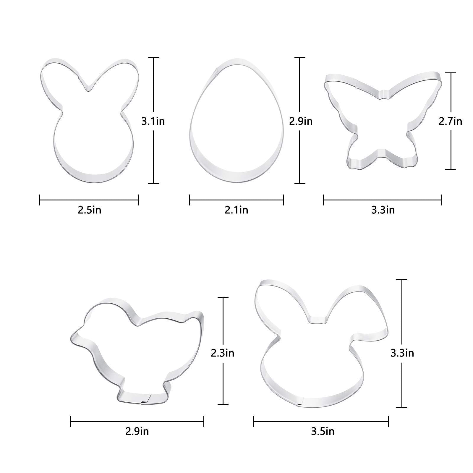Kasmoire 9Pcs Easter Cookie Cutter Set With Sugar Stir Needle