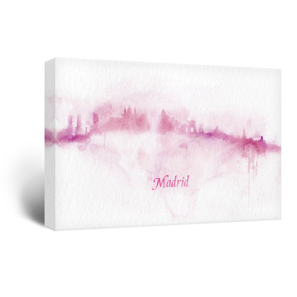 Wall26 Canvas Wall Art - Impressionism Watercolor Style City Landscape Of Madrid - Giclee Print Gallery Wrap Modern Home Art Rea