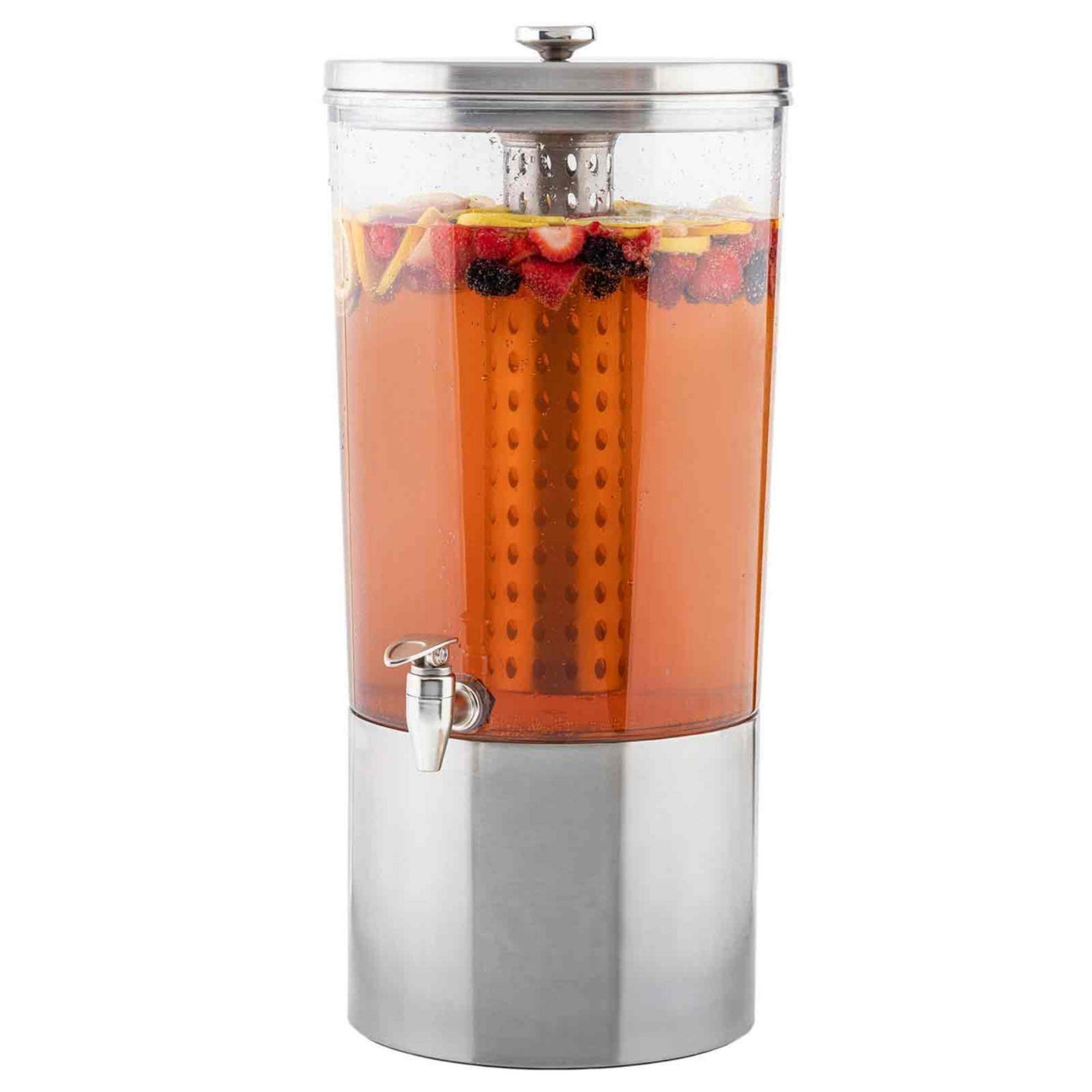 TableCraft 10451 Upscale Beverage Dispenser, 4-1/2 Gallon, Stainless Steel with Nickel Plated ABS Faucet, Tritan Reservoir, Stai