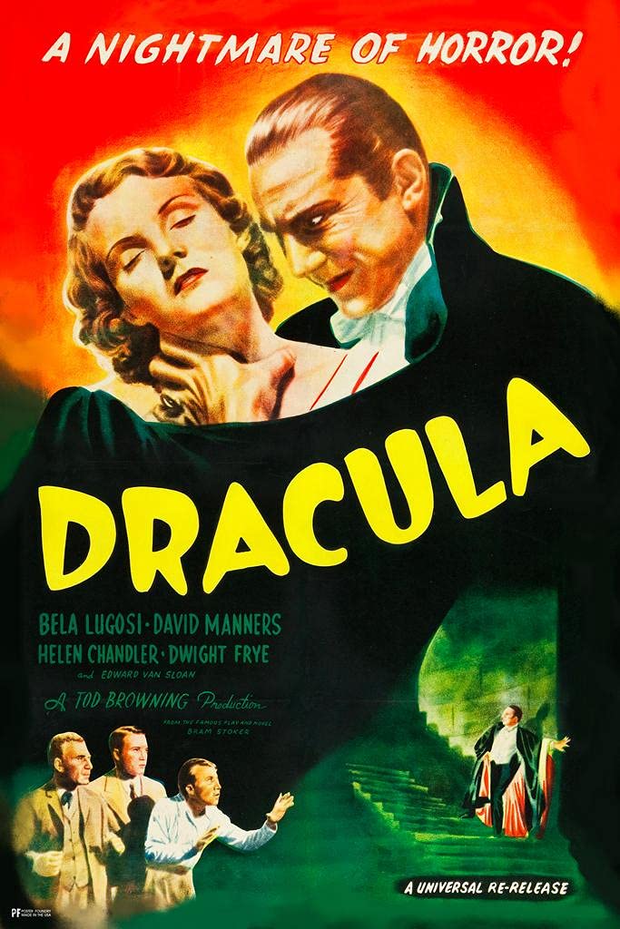 Dracula 1931 Bela Lugosi Nightmare Of Horror Retro Vintage Horror Movie Poster Horror Movie Merchandise Monster Memorabilia Spoo