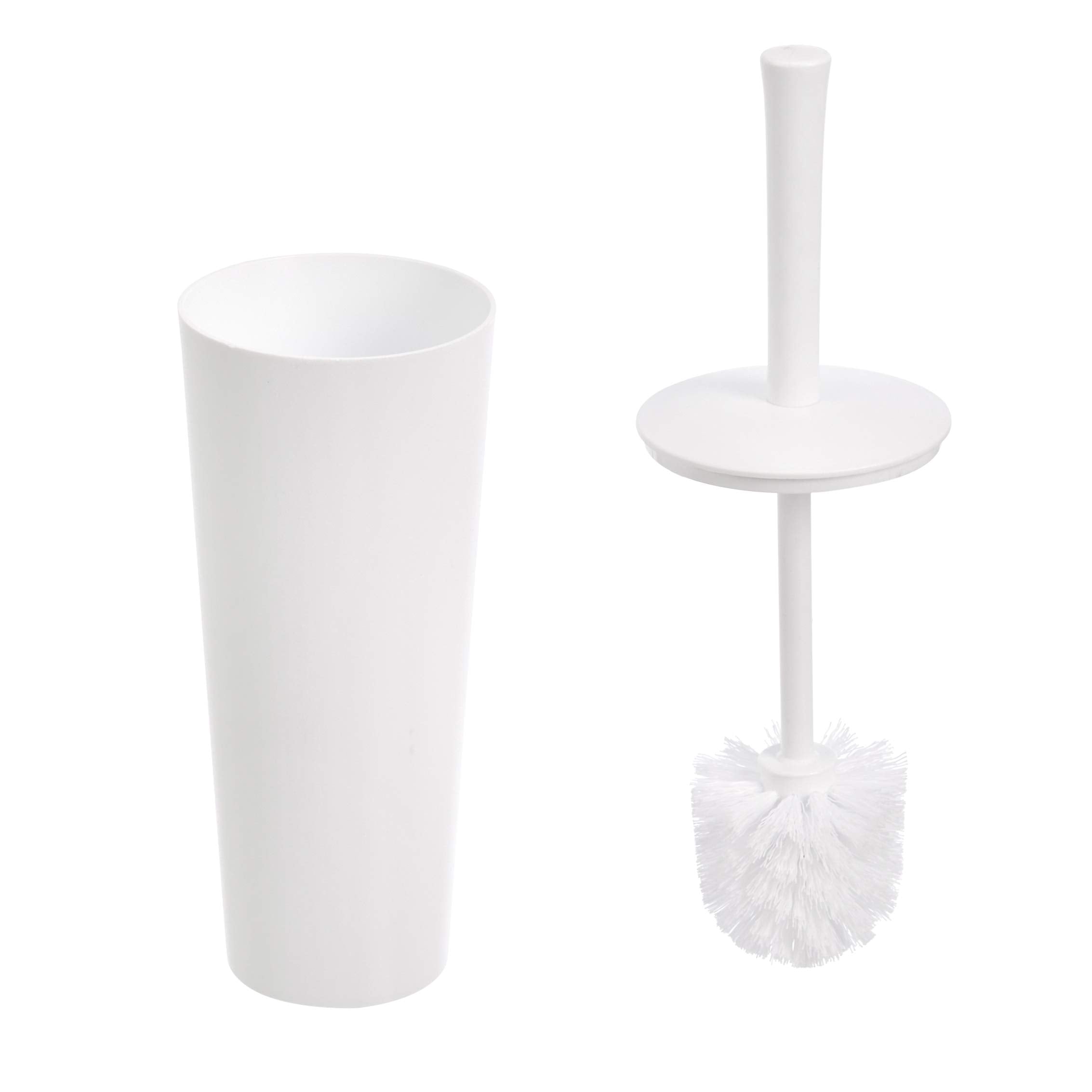 Amazon Basics Toilet Brush And Holder Set - 4-Pack, White (Previously Amazoncommercial Brand)