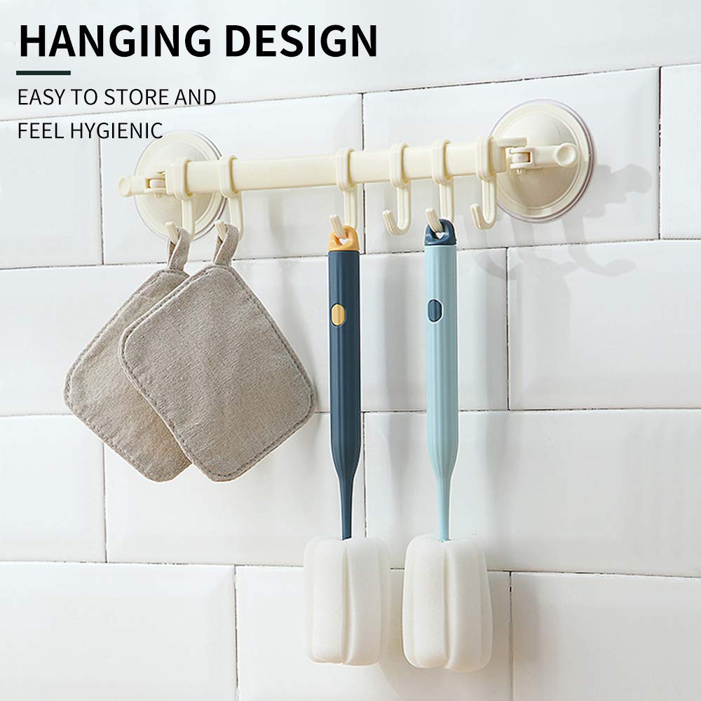 Bottle Soft Brush -2Pcs Sponge Bottle Brush Soft And Easy To Clean, Baby Bottle Sponge Brush Can Effectively Remove The Stain Re