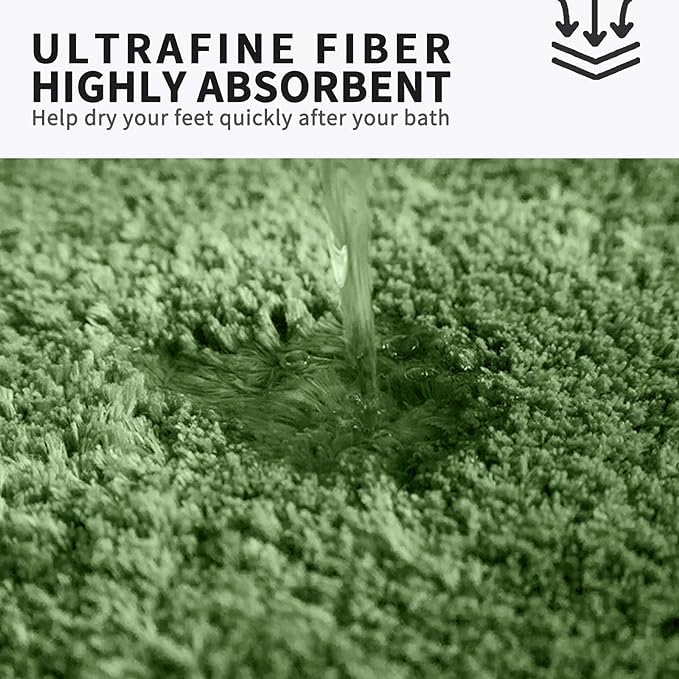 Fifu Bath Rug Mat 20'' W X 32'' L For Bathroom, Bedroom, Laundry Room & Kitchen, Non-Slip Rubber Latex Backing, Extra Soft And A