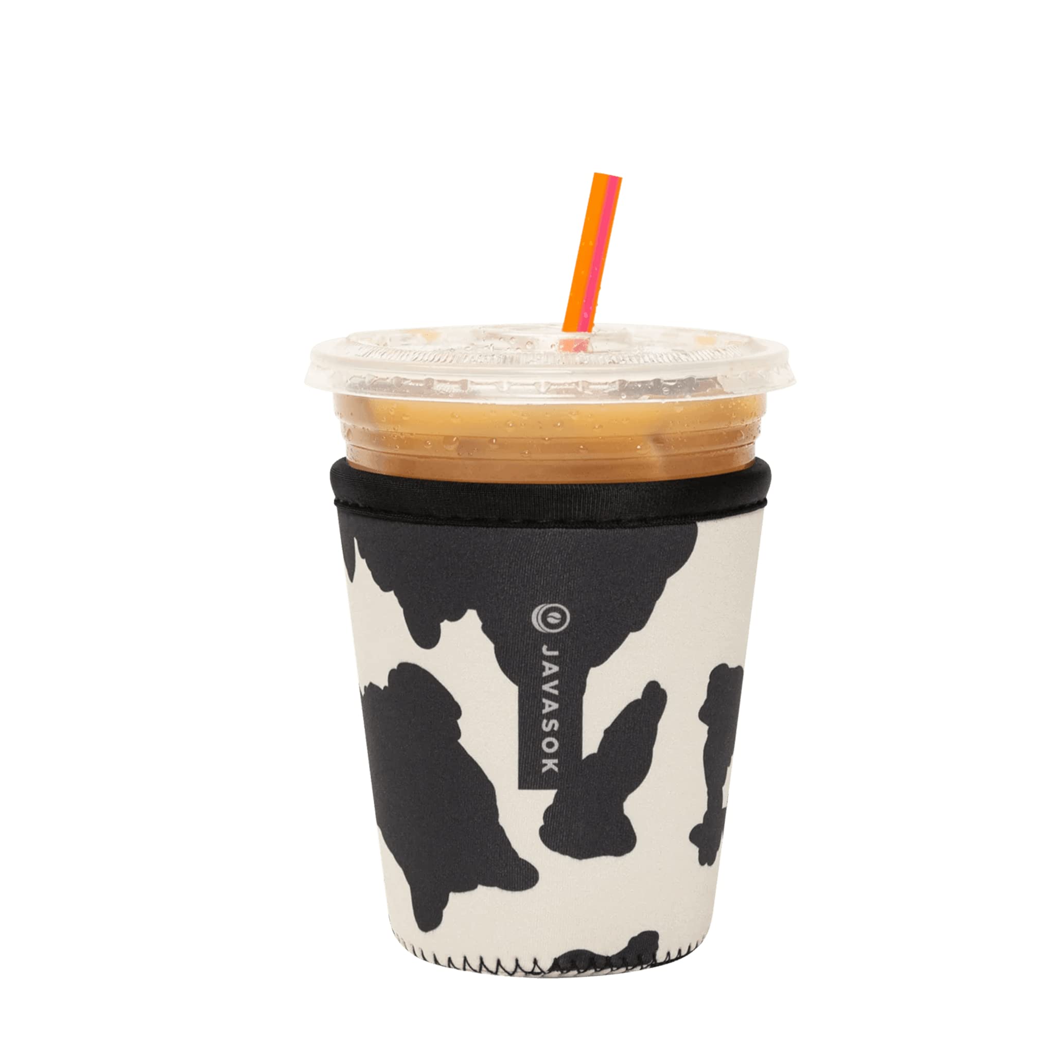 Sok It Java Sok Iced Coffee & Cold Soda Insulated Neoprene Cup Sleeve (Cow Print, Small: 16-20oz)