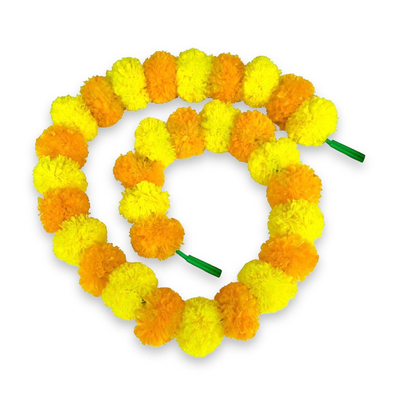 ABHAAS 10 Pcs Artificial Marigold Fluffy Flowers for Decoration Garlands for Decoration Pooja Room Toran Indian genda phool for