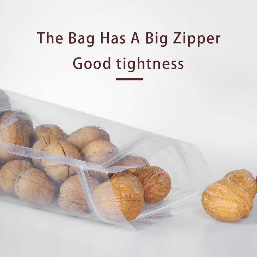 100 Pack Smell Proof Mylar Bags, Resealable Stand Up Food Storage Bags Clear Reusable Self Seal Zipper Lock Mylar Bags For Food,