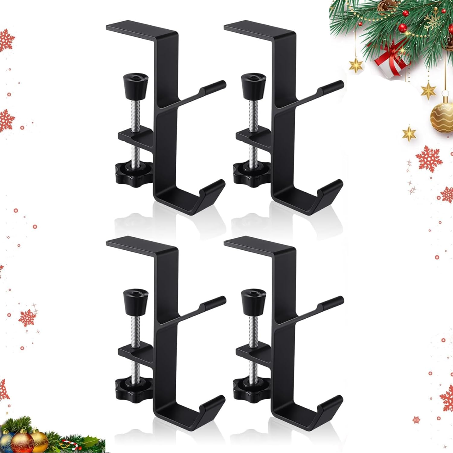 Guojanfon Christmas Stockings Holder Hanger,Metal Hooks for Hanging Christmas Stockings,Stocking Holders for Mantle for Christma