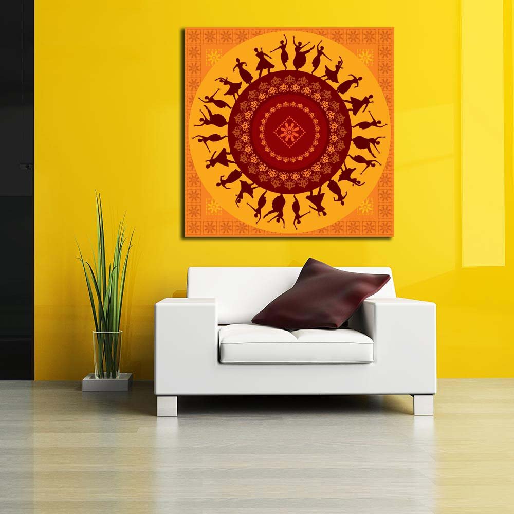 Pitaara Box Indian Classical Dancer | Peel & Stick Vinyl Wall Sticker For Bedroom & Living Room | 18 X 18 Inch (46 X 46 Cms)