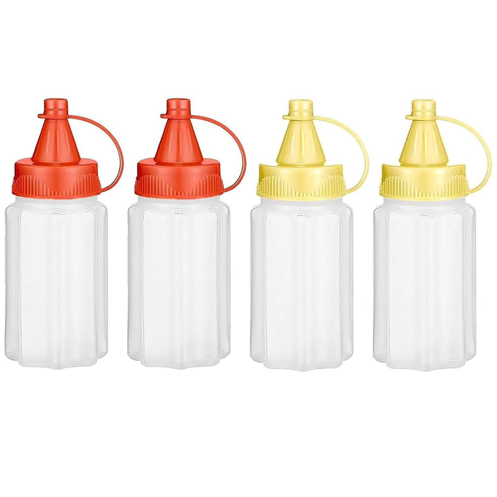 Wxoieod 4 Pieces Mini Condiment Bottles, 30Ml Samll Ketchup And Mustard Bottle, Tiny Condiment Squeeze Bottles For Lunch Box Acc