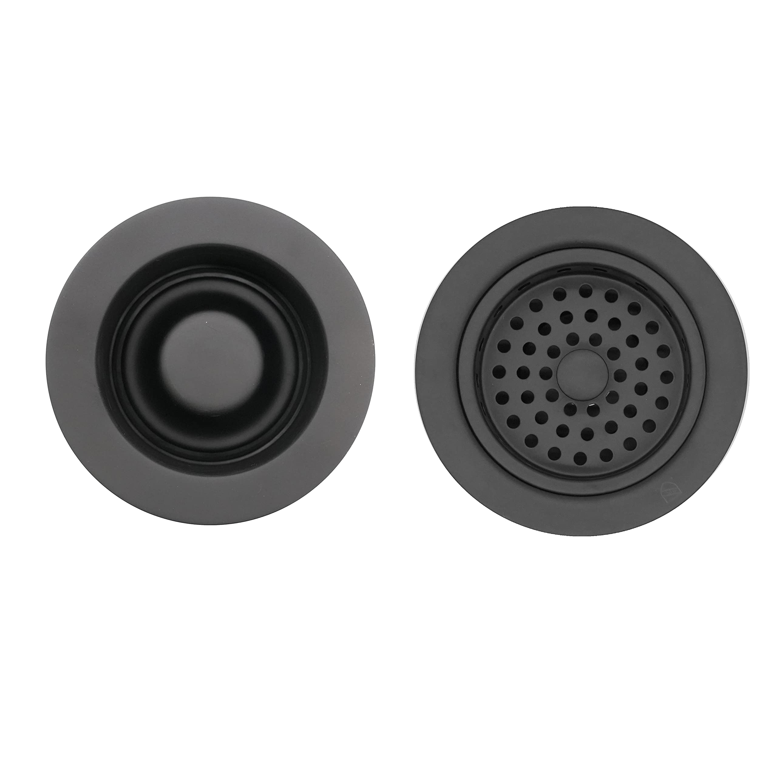 Westbrass Co2185-62 Combo Pack 3-1/2'' Post Style Large Kitchen Sink Basket Strainer And Waste Disposal Drain Flange With Stoppe