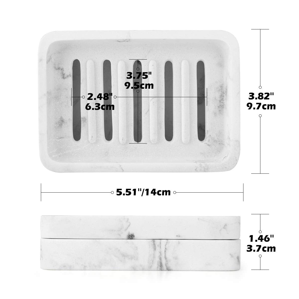 Luxspire Soap Dish Tray, Double Layer Draining Soap Holder, Detachable Soap Container Box For Bathroom Shower, Kitchen Sink Dish