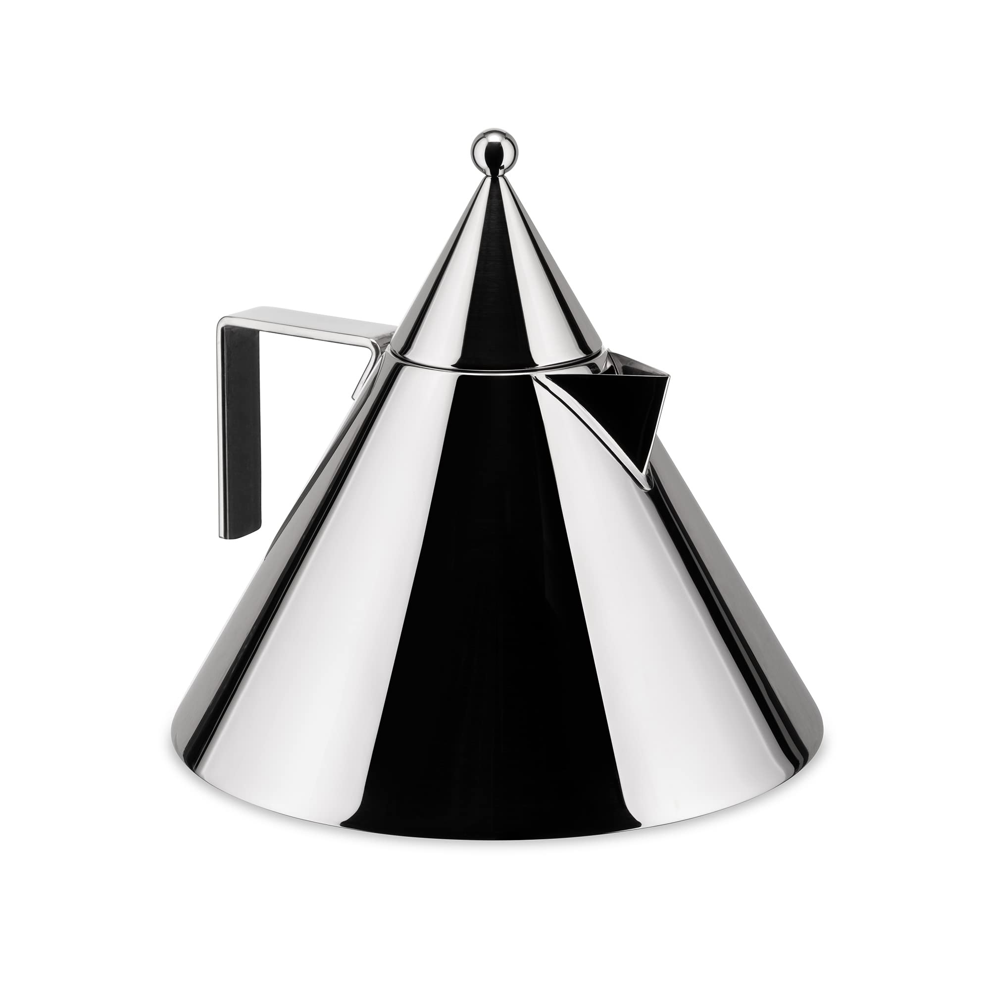 Alessi Il Conico 90017 - Design Water Kettle With Handle, Stainless Steel, 2 Lt