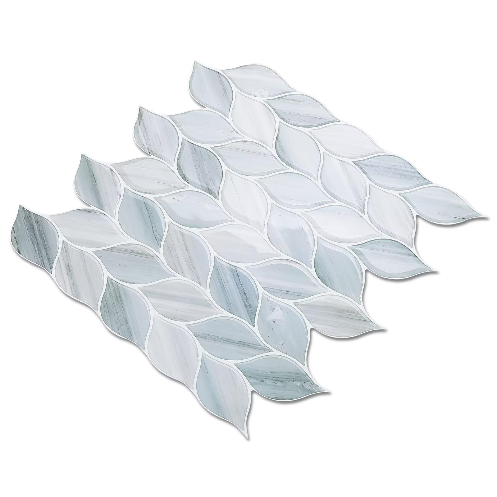 Tilingview 10 Pcs Vinyl Leaf Peel And Stick Tile For Kitchen Backsplash, Premium Self-Adhesive Tiles Plastic Wall Stickers Art M