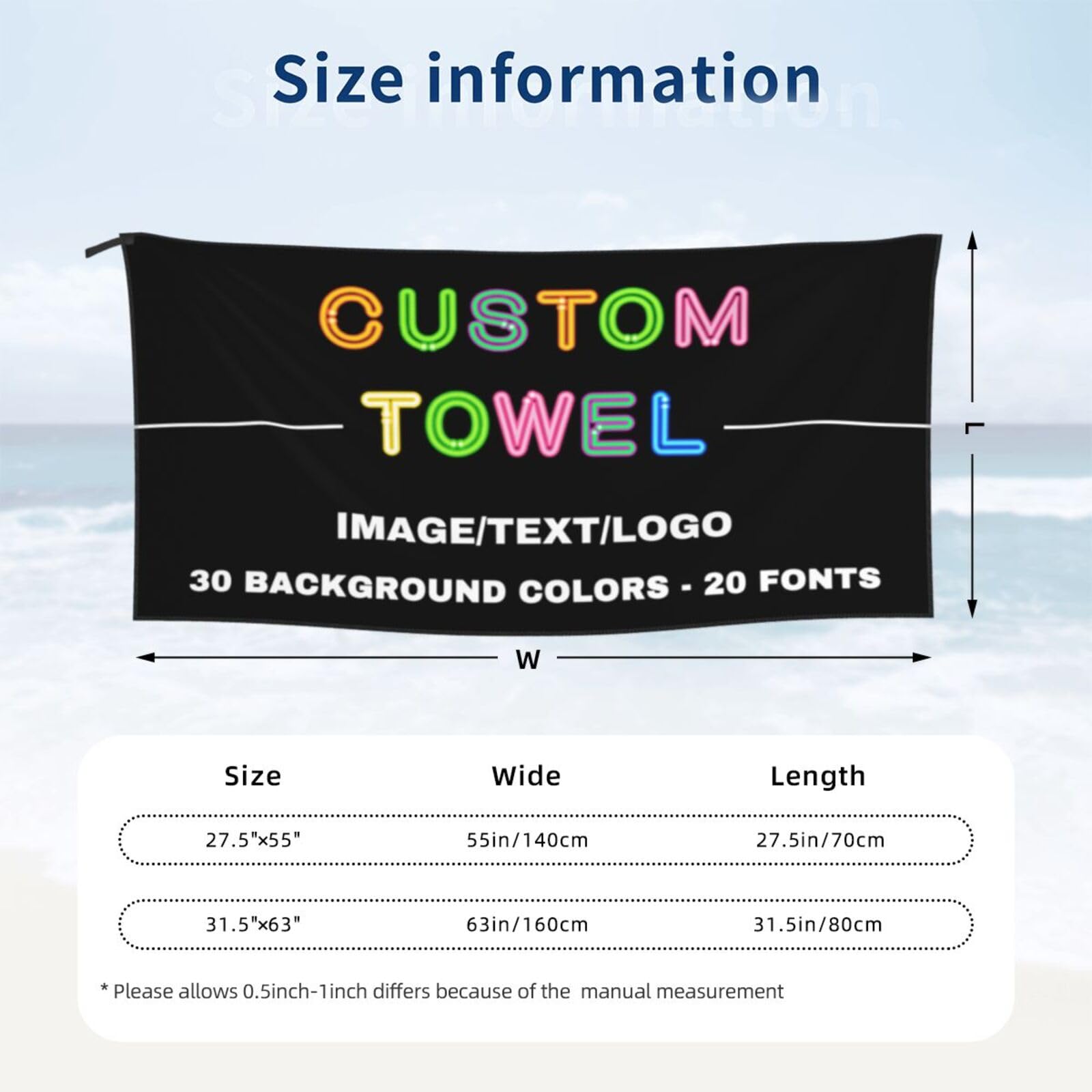 Xiayuehua Custom Beach Towel Personalized Beach Blanket With Image Text Logo Microfiber Beach Towels Quick Dry Towel For Travel