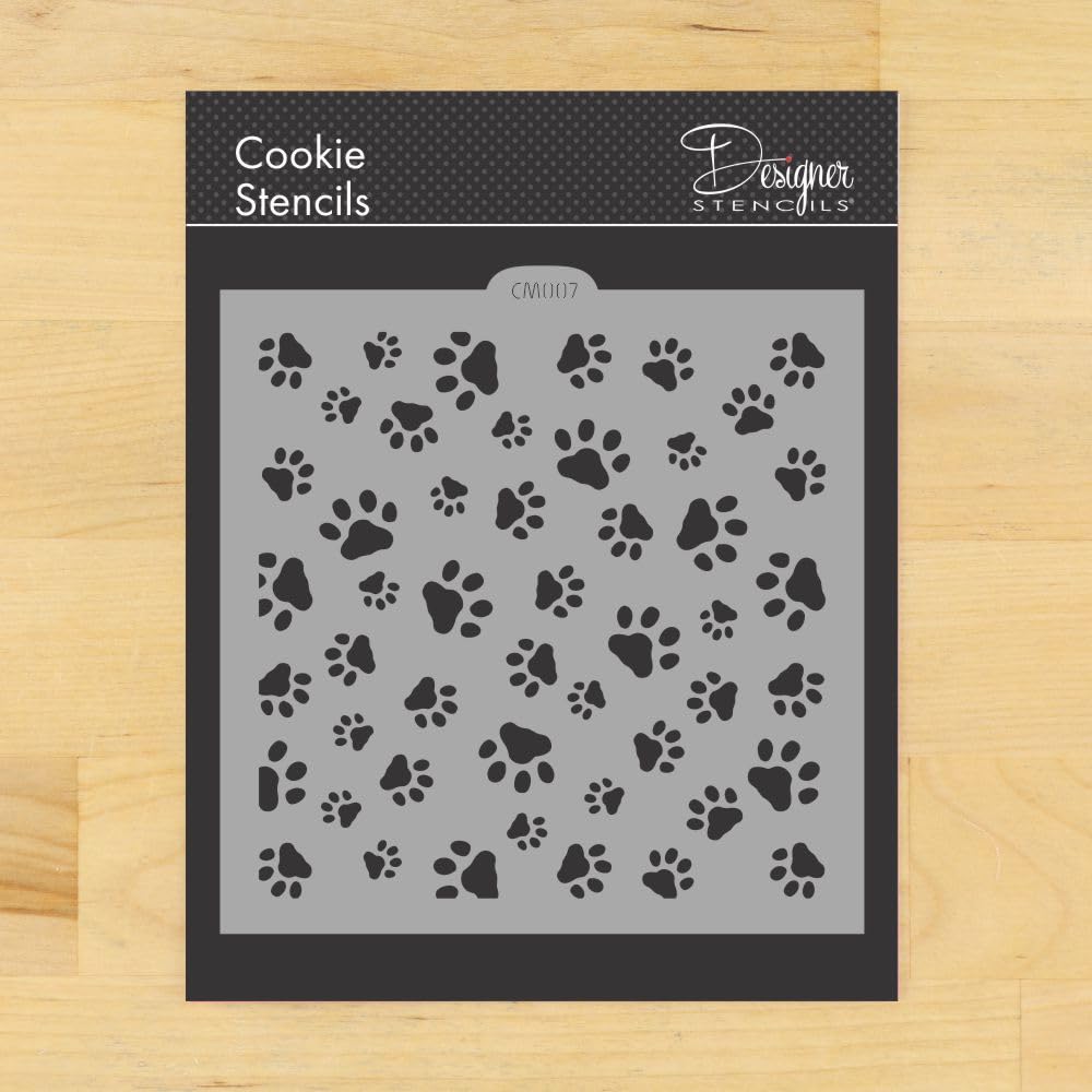 Mini Dog Paws Allover Cookie And Craft Stencil By Designer Stencils