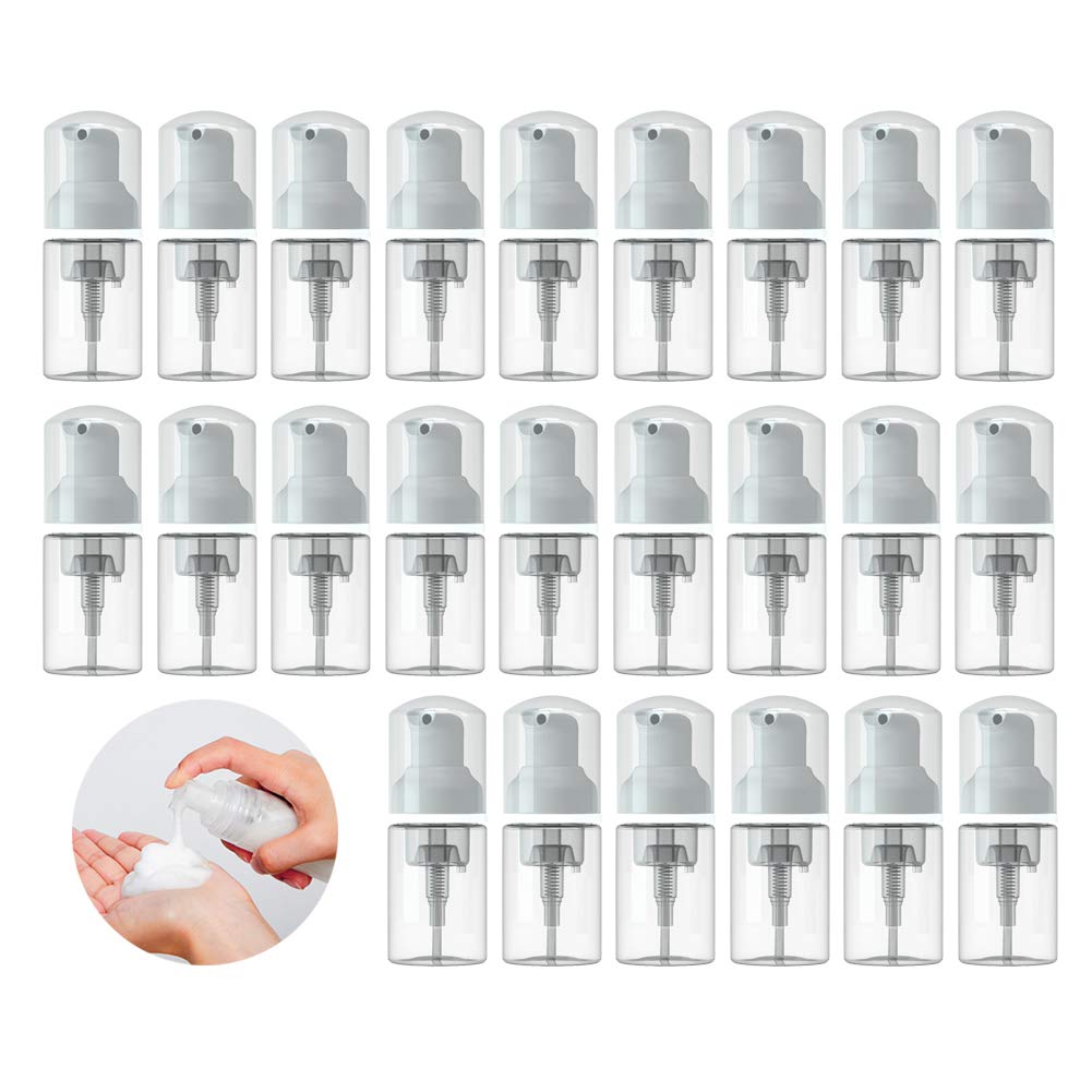 24 Pcs Empty Foam Pump Bottle 1Oz/30Ml Travel Size Plastic Pump Bottle Soap Bottle Portable Small Hand Sanitizer Dispenser Bottl