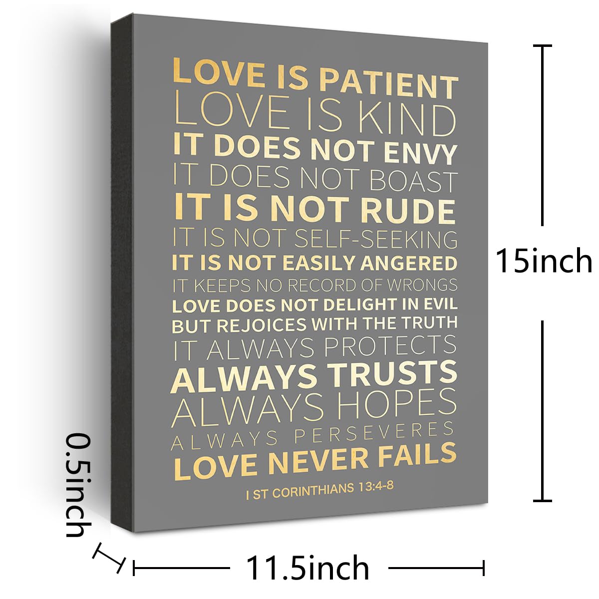 Inspirational Christian Wall Decor,Love Is Never Fails 1 Corinthians 13:4-8 Bible Verses Canvas Poster Print Wall Art,1 Corinthi