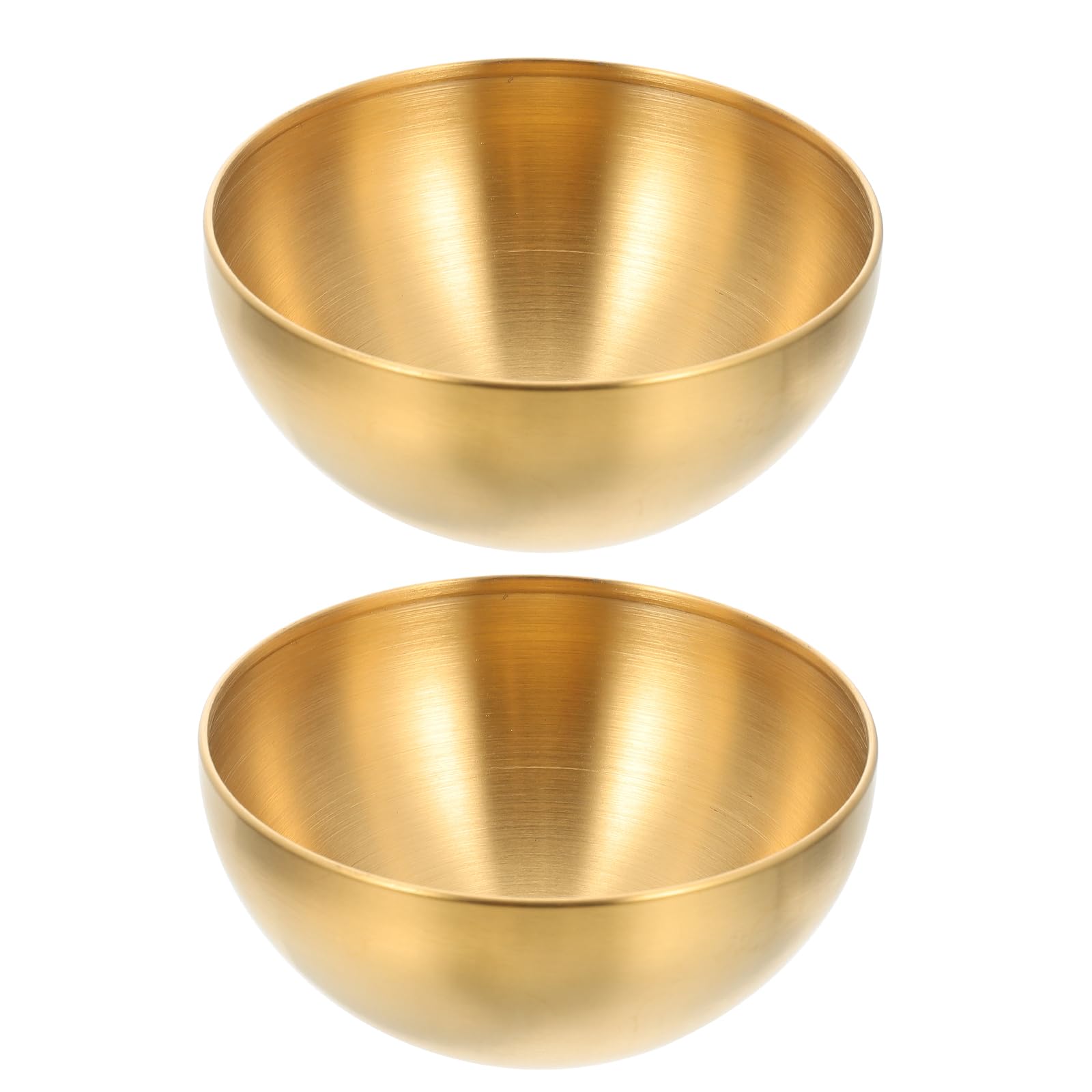 Luxshiny 2Pcs Stainless Steel Salad Bowl Soup Bowls Fruit Bowls Snack Bowls For Korean Kitchen Restaurant Gold