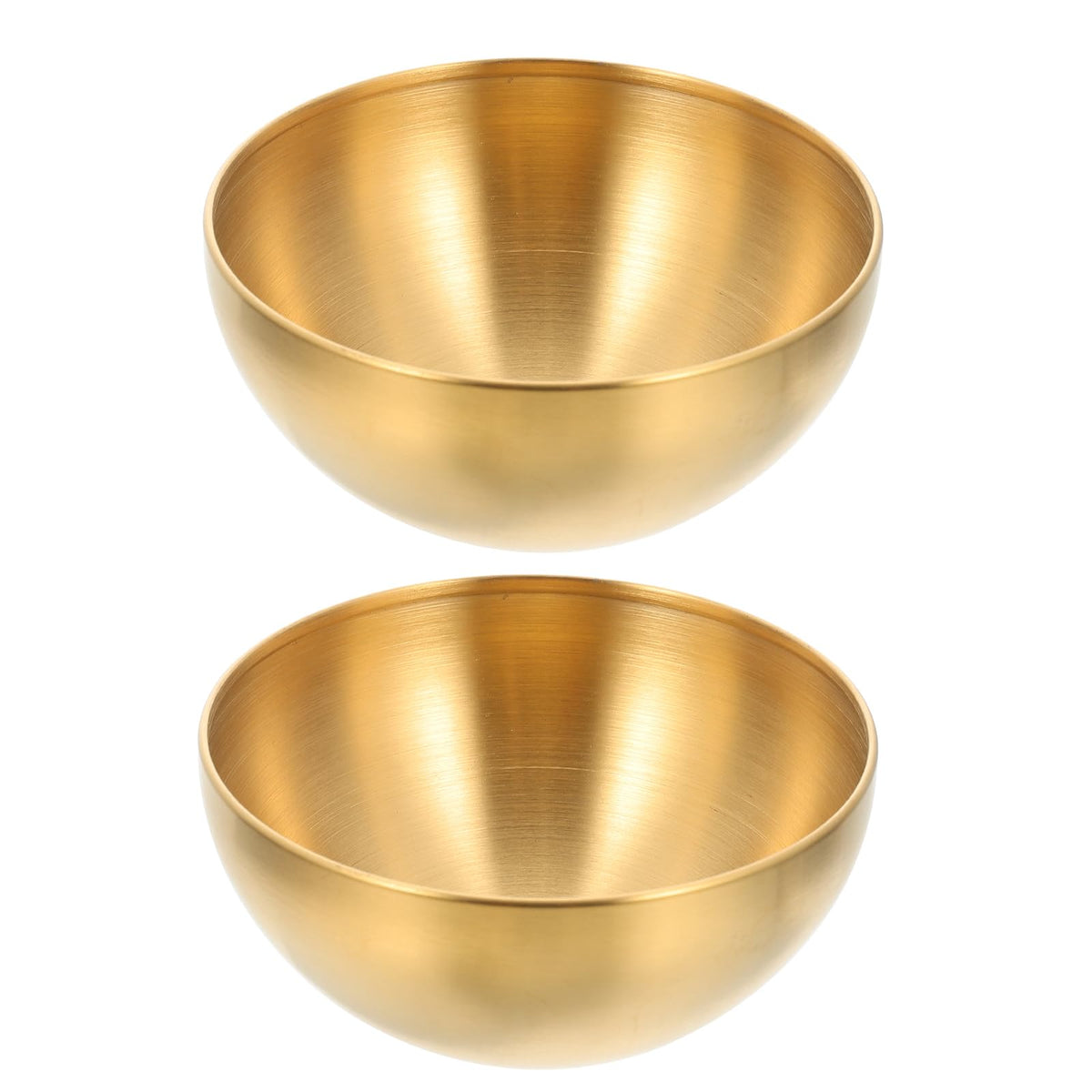 Luxshiny 2Pcs Stainless Steel Salad Bowl Soup Bowls Fruit Bowls Snack Bowls For Korean Kitchen Restaurant Gold