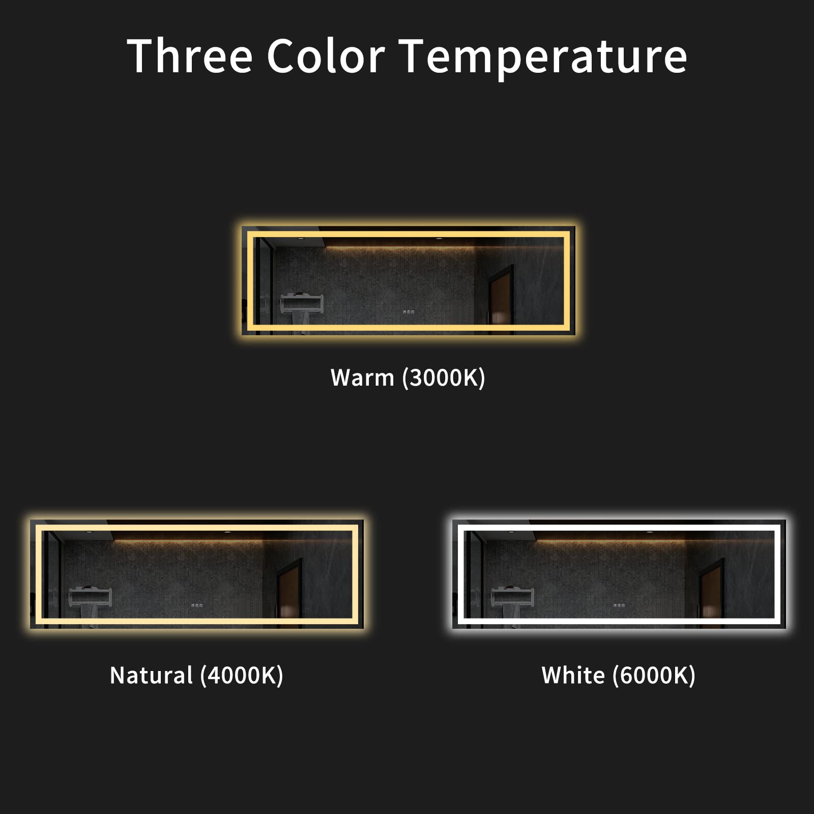 LOAAO 84X32 LED Bathroom Mirror with Lights  Anti-Fog  Dimmable  Backlit + Front Lit  Lighted Bathroom Vanity Mirror for Wall  Memory Function  Tempered Glass  ETL Listed