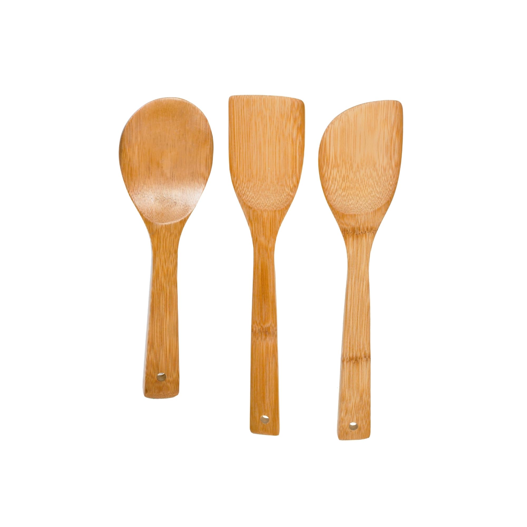 IMUSA USA Cookware Spoon Set 3Piece, Bamboo