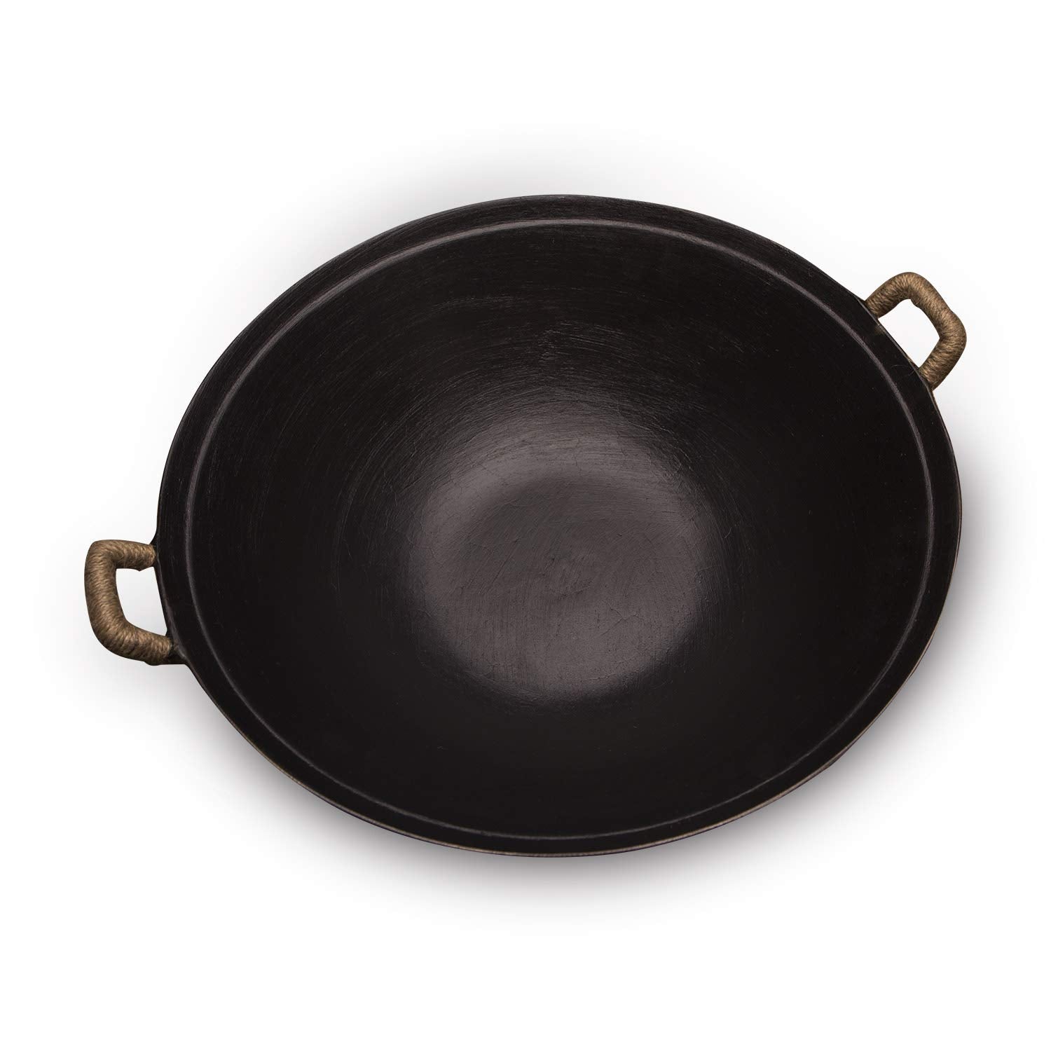 ??? Zhensanhuan Handmade Cast Iron Wok No Coating No Painting Healthy, Flat Bottom, Induction Suitable (36Cm (14.2Inches))