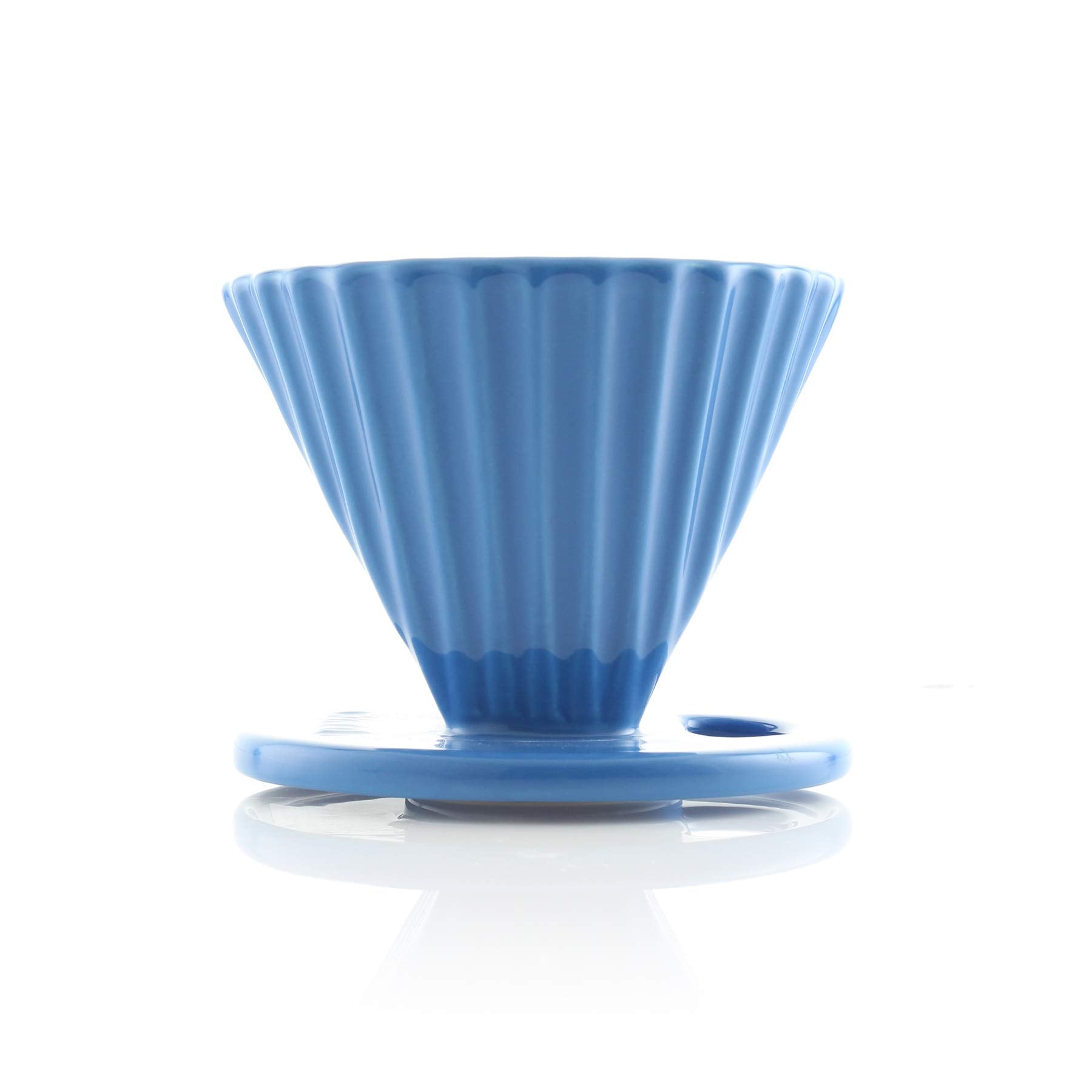 Chantal ''Lotus'' Ceramic Pour Over Coffee Dripper, 8 Ounces, Blue Cove