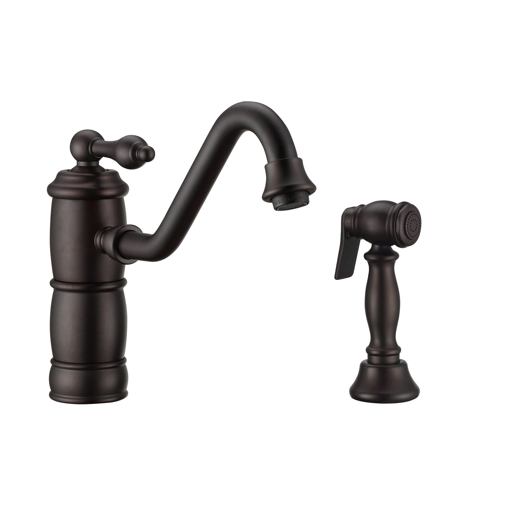 Whitehaus Collection Whktsl3-2200-Nt-Orb Vintage Iii Plus Single Lever Traditional Swivel Spout And Solid Brass Side Spray Kitch