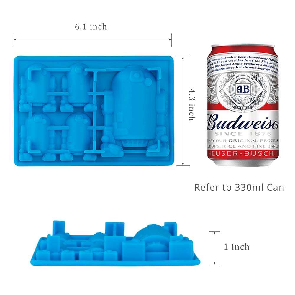 Kamehame Silicone Chocolate Candy Molds For Star Wars Fans, Darth Vader And R2-D2 Mold For Jello,Cake Decoration, Caryon, Puddin