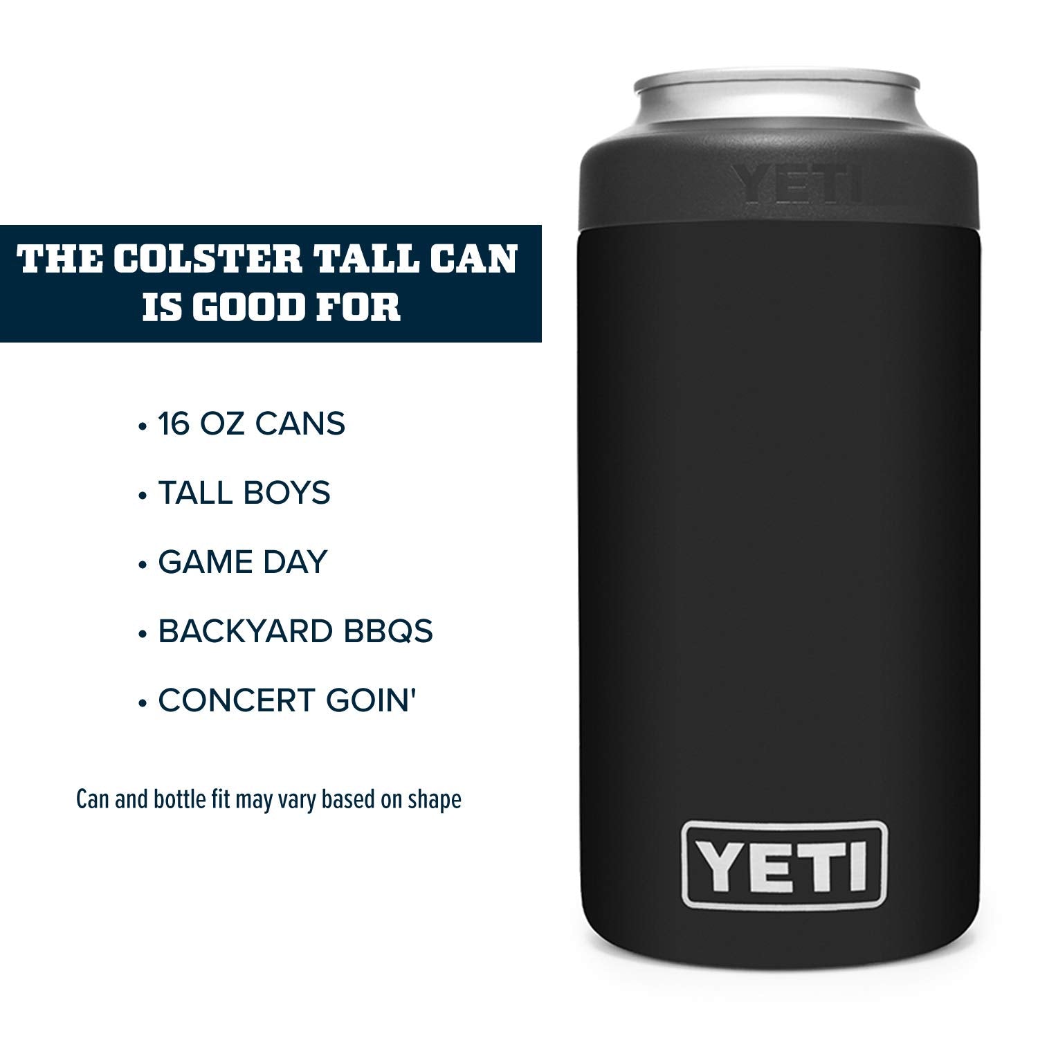 Yeti Rambler 16 Oz. Colster Tall Can Insulator For Tallboys & 16 Oz. Cans, Black